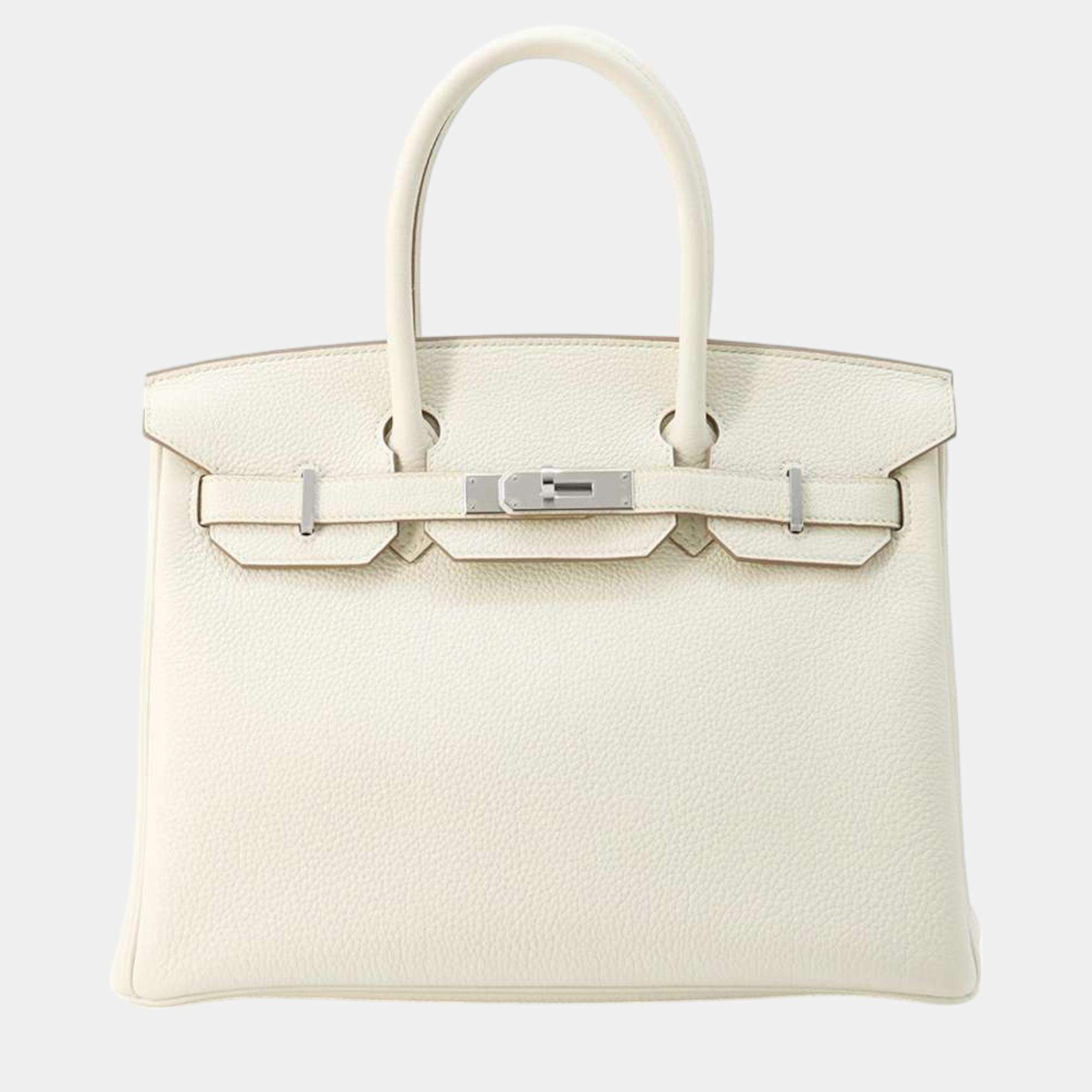 Hermes Mushroom Togo Leather Birkin 30 Tote Bag