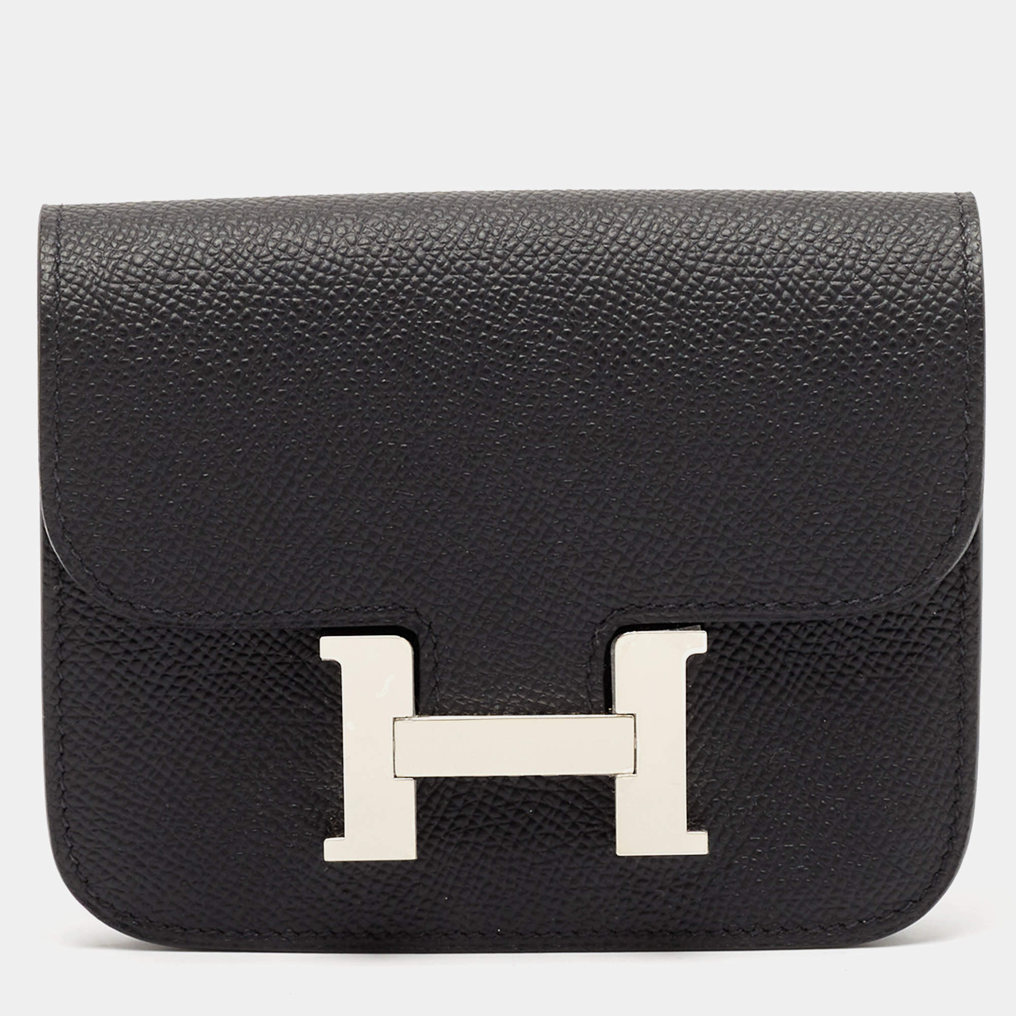 Hermès Noir Epsom Leather Constance Slim Wallet