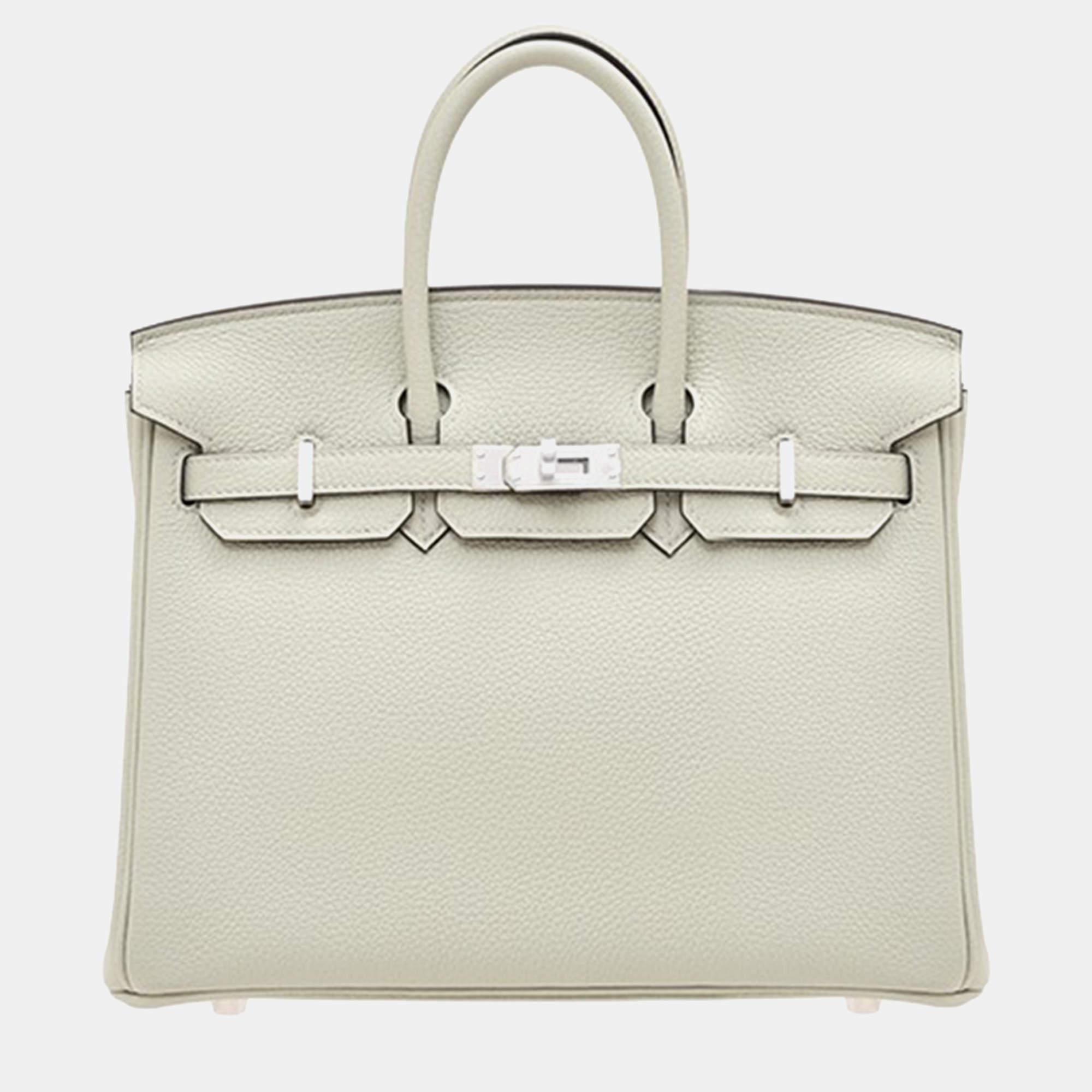 Hermes Gris Neve Togo Leather Birkin 25 Bag