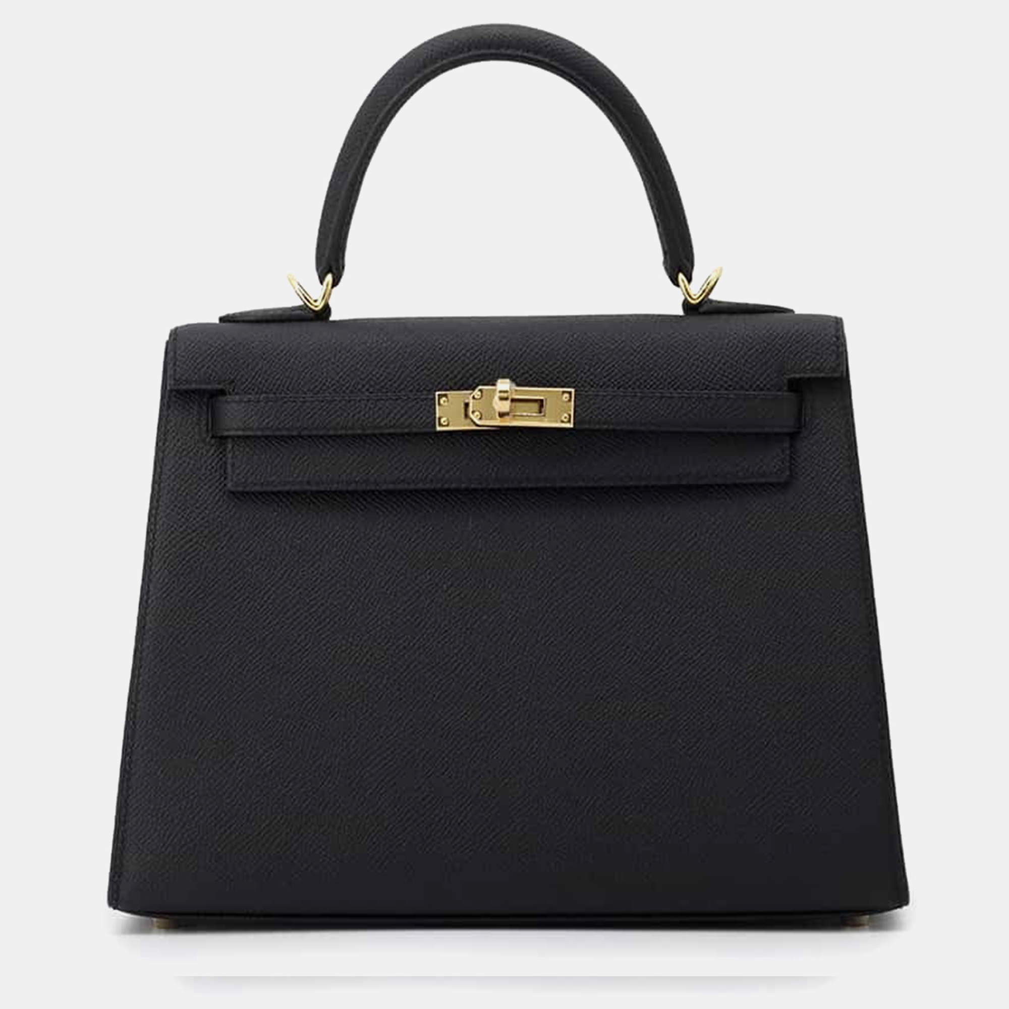 Pre Owned Hermes Black Epsom Kelly Sellier 25 Bag