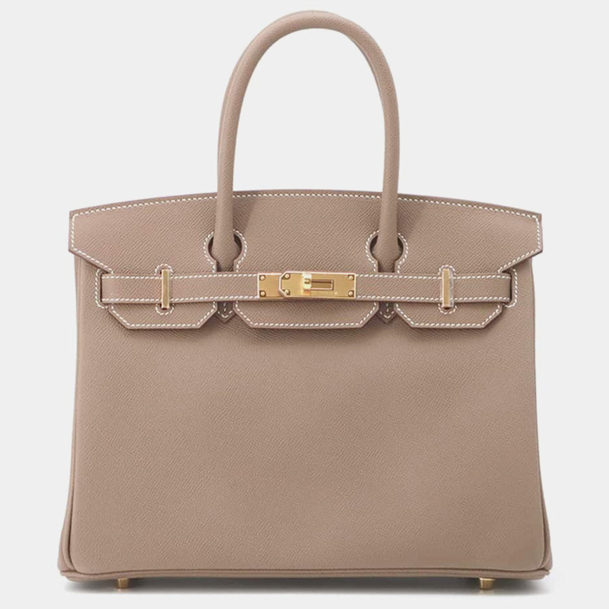 Hermes Etoupe Epsom Leather Birkin 30 Bag