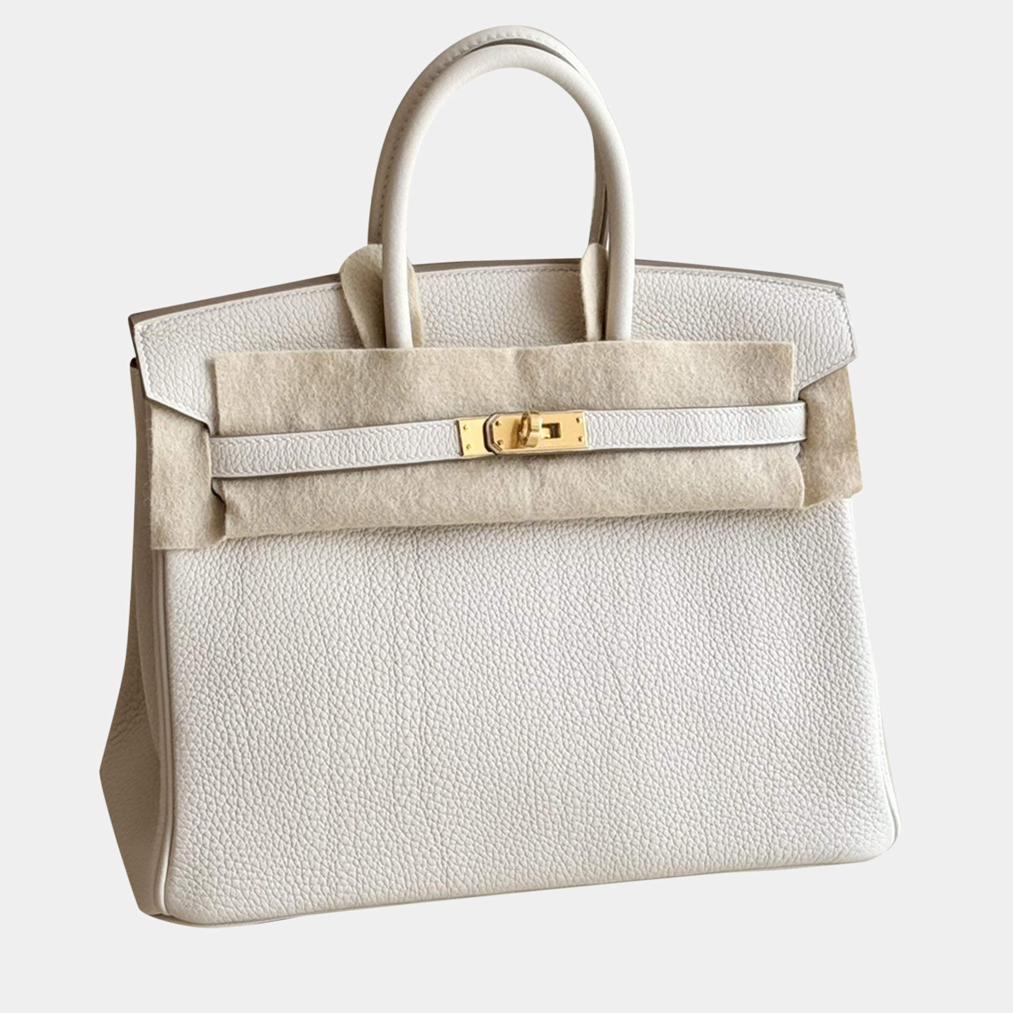 Hermes Milkshake White Togo Leather Birkin 25 Bag