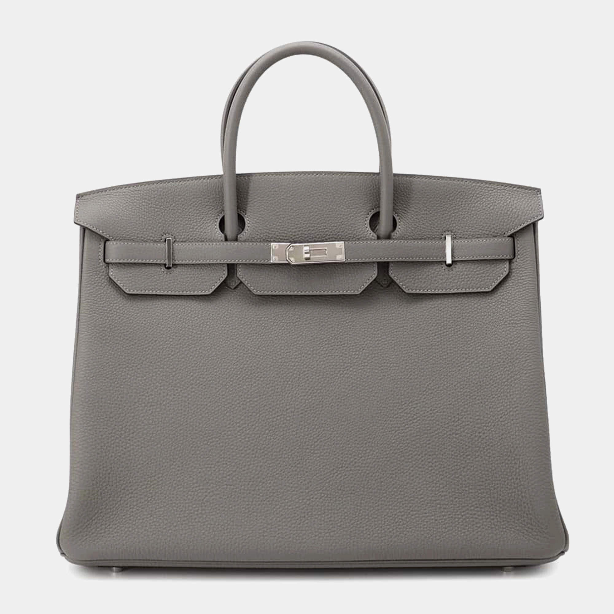 Hermes Gris Meyer Togo Leather Birkin 40 Handbag
