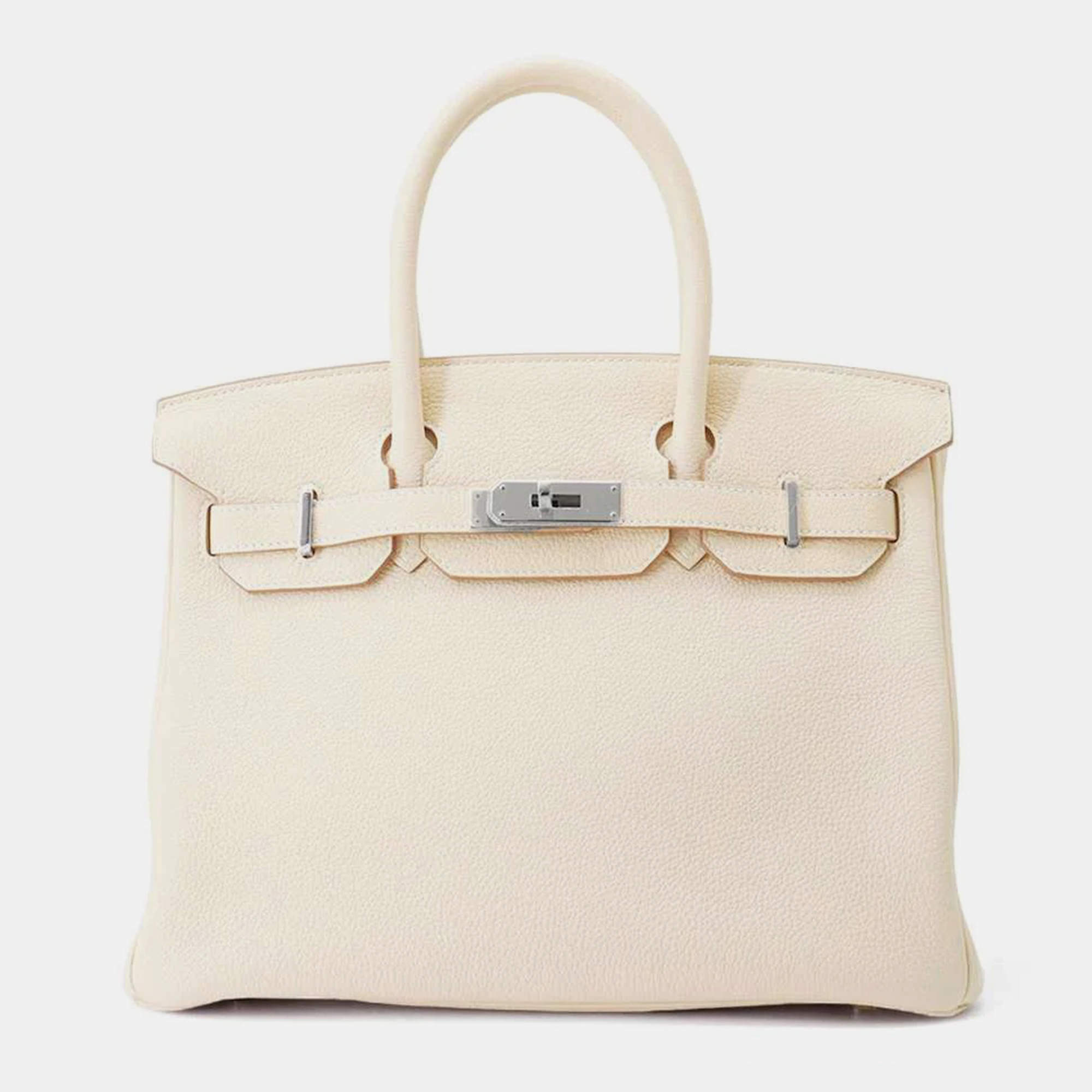 Hermes Craie Togo Leather Birkin 30 Tote Bag