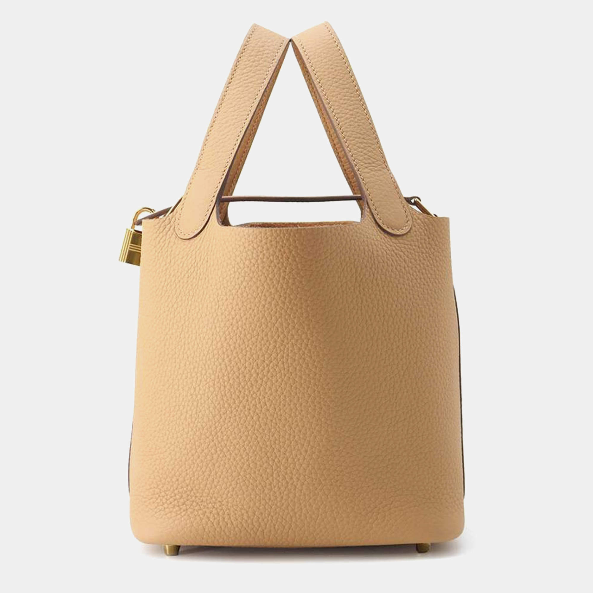 Hermes Biscuit Taurillon Clemence Leather Picotin Lock 18 Tote Bag
