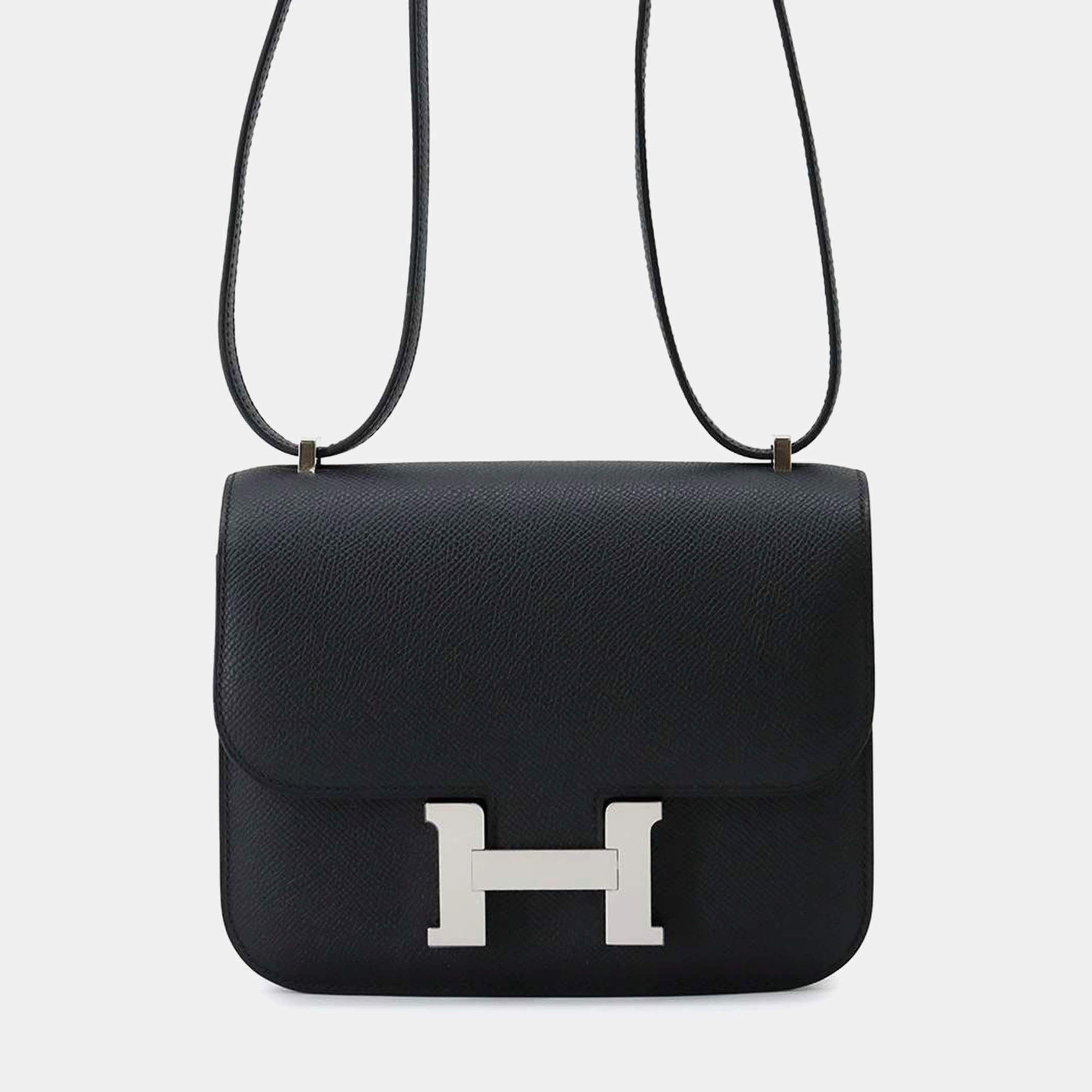 Hermes Black Epsom Constance III Miroir Mini Shoulder Bag