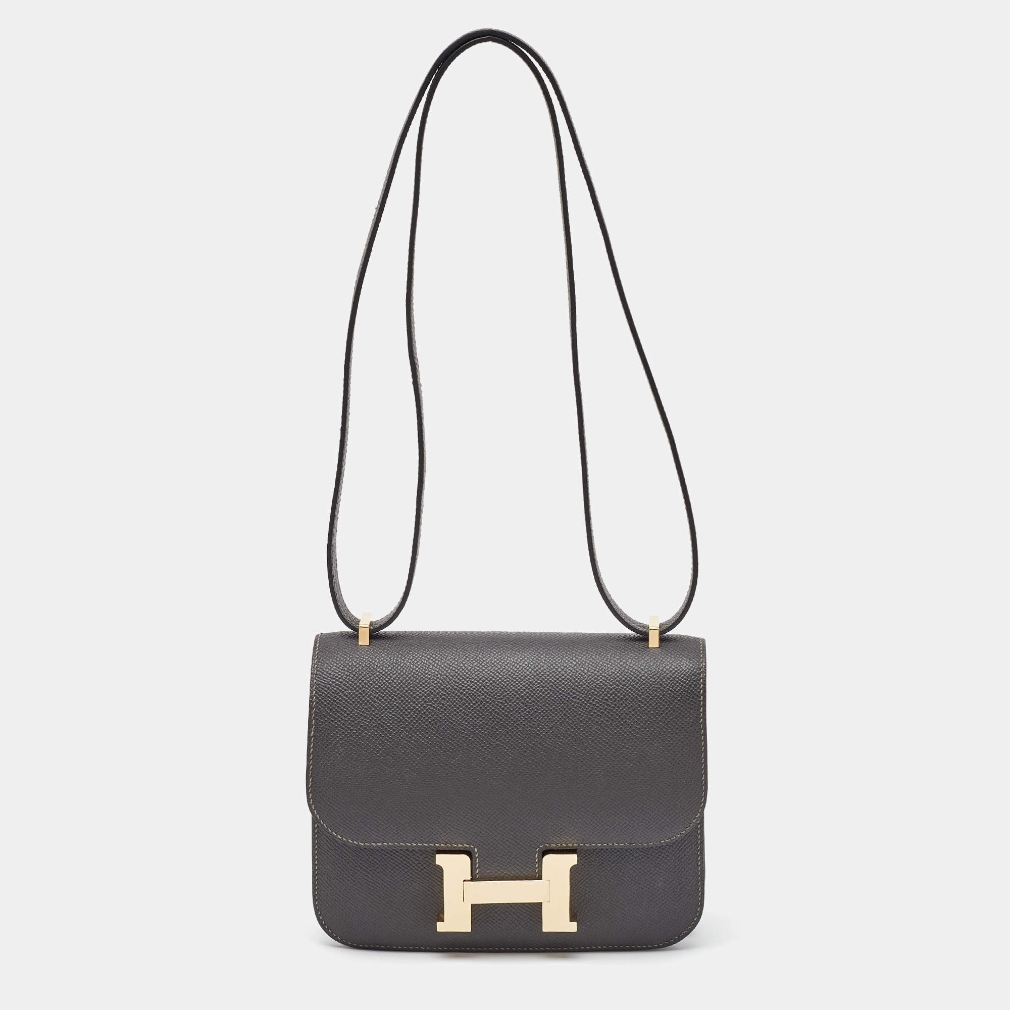 Hermes Graphite Epsom Leather Constance III Mini Miroir Bag