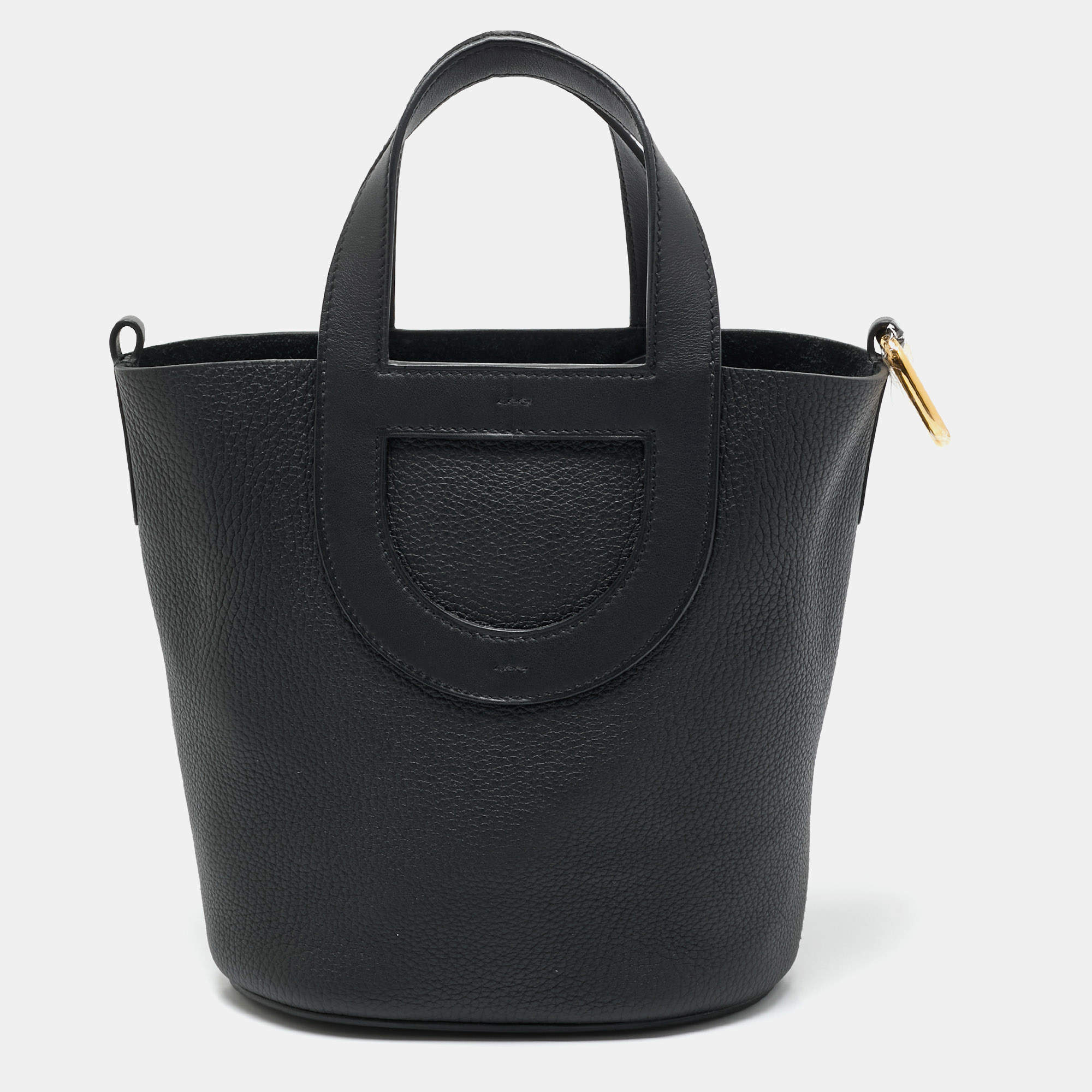 Hermes Noir Taurillon Clemence and Swift Leather In The Loop 18 Bag