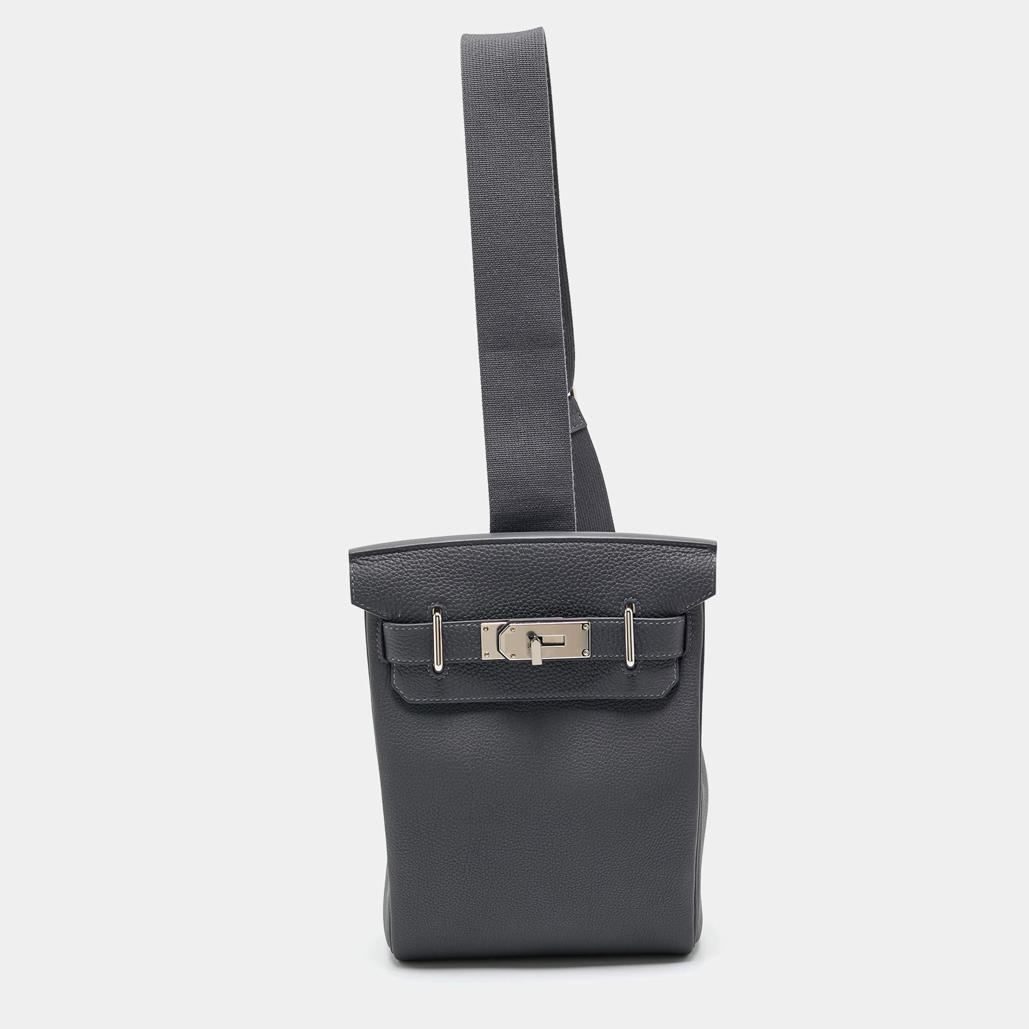 Hermès Ardoise Togo Leather Palladium Finish Hac A Dos PM Backpack