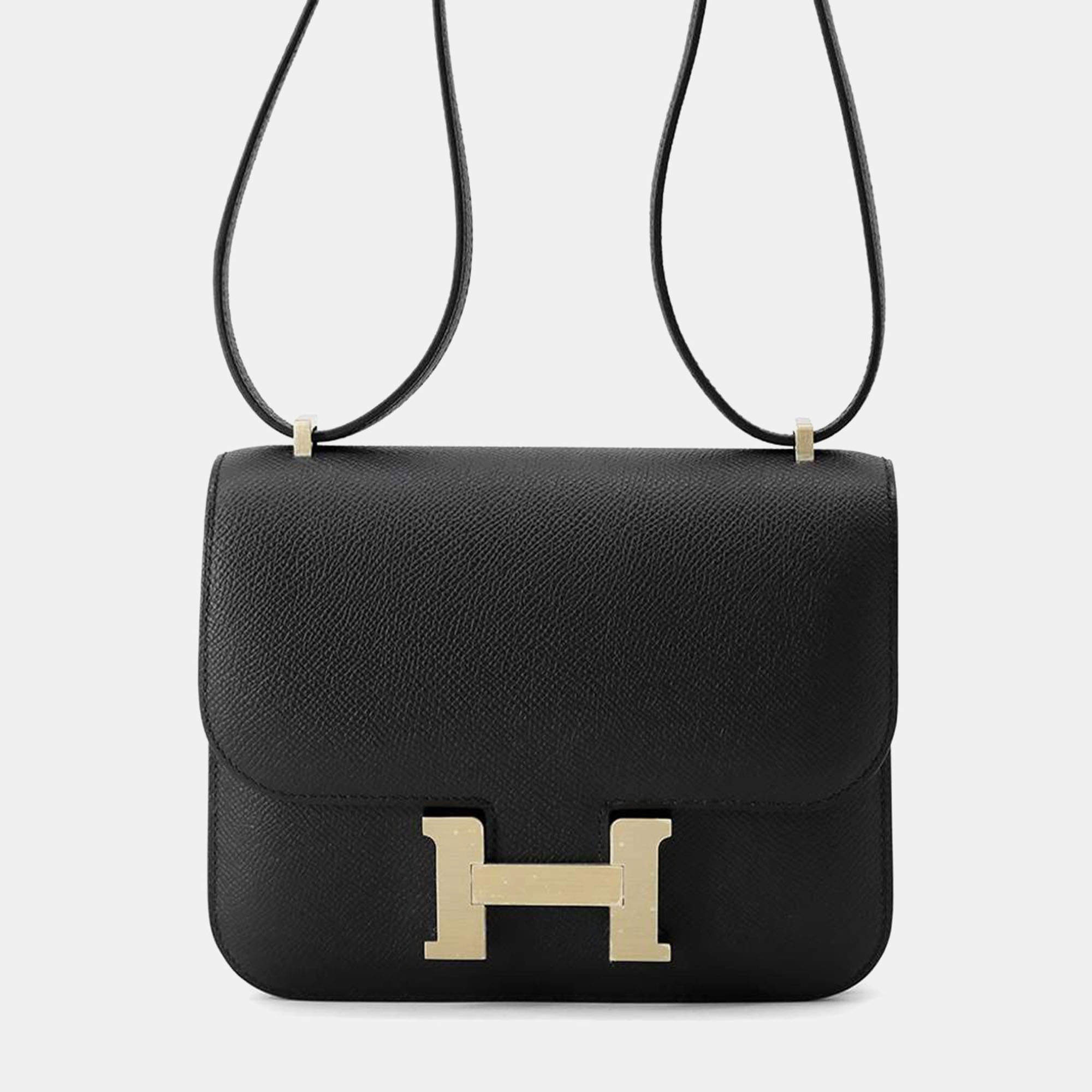 Hermes Black Epsom Leather Constance Mini Shoulder Bag