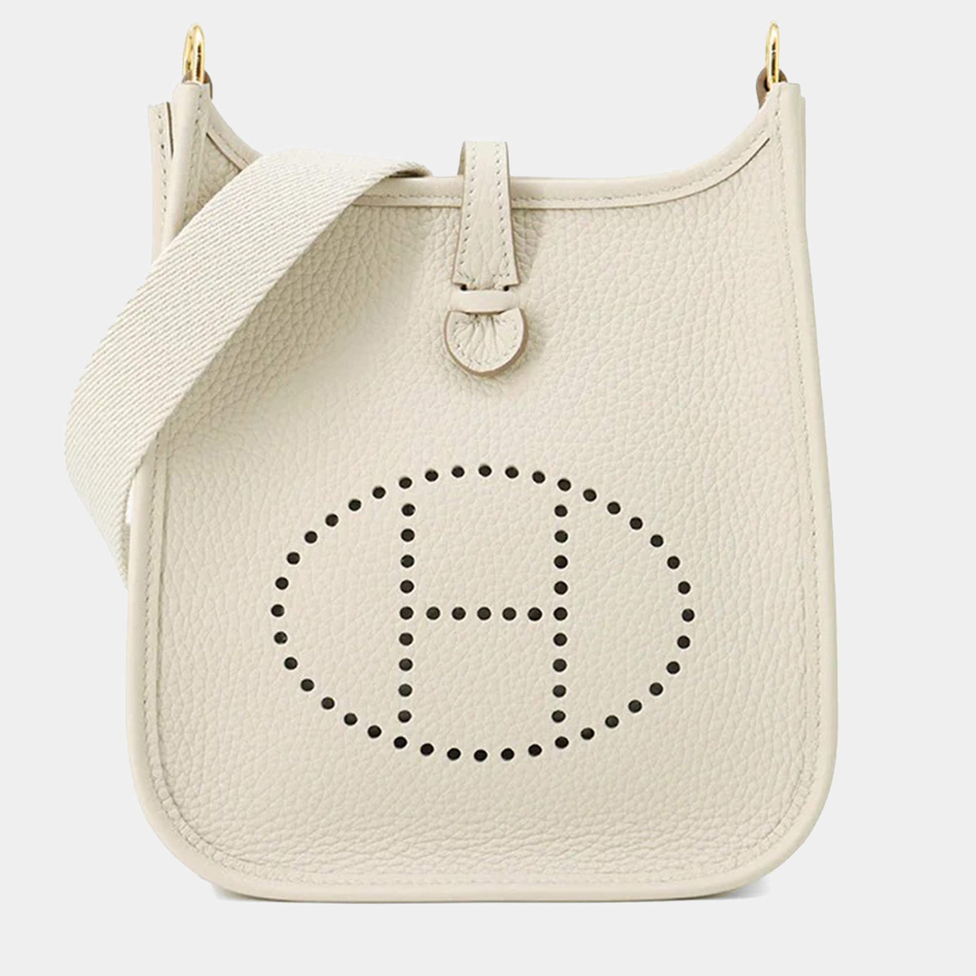 Hermes Evelyne Long TPM Beton Taurillon Clemence Leather Shoulder Bag