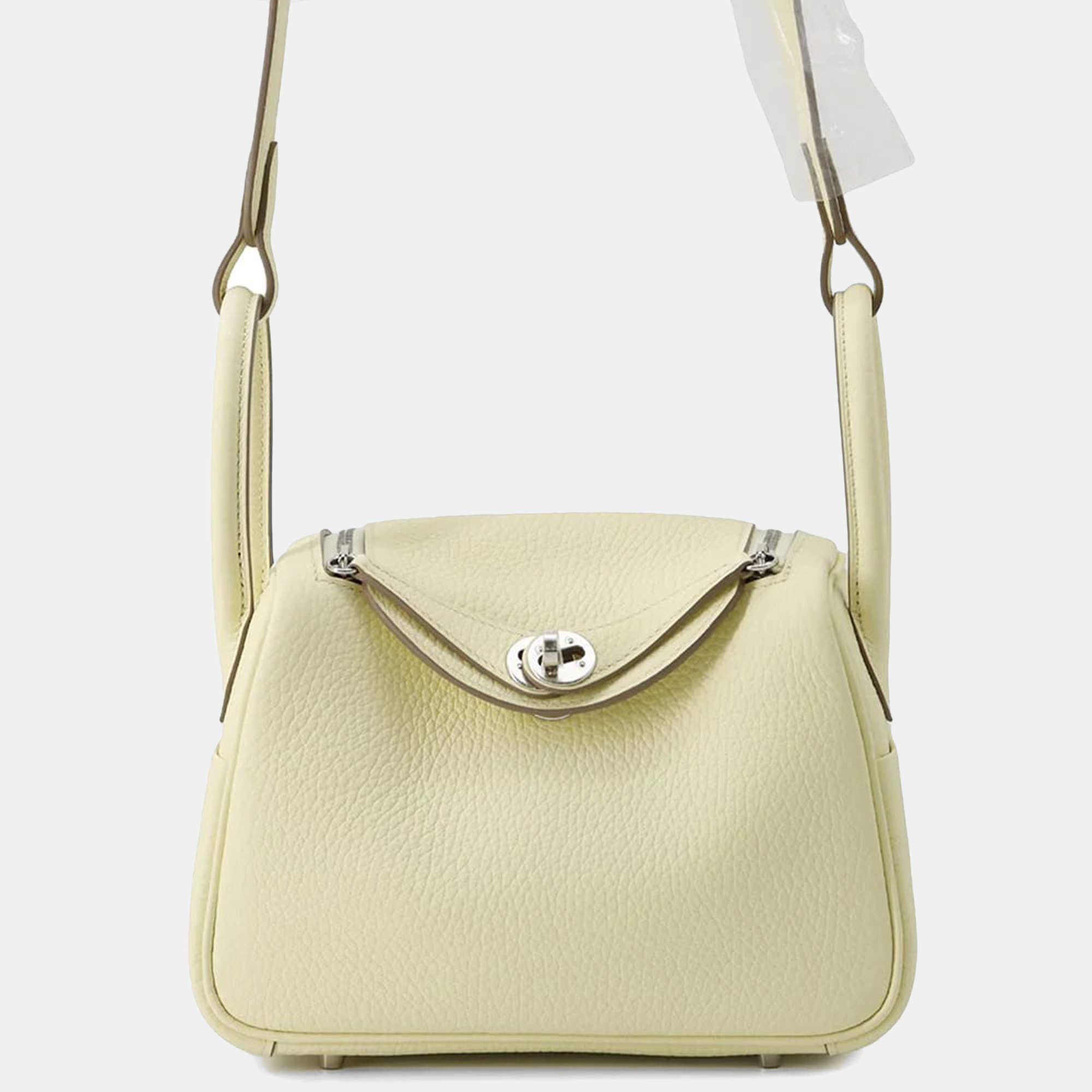  Hermes Jaune Milton Taurillon Clemence Mini Lindy Bag