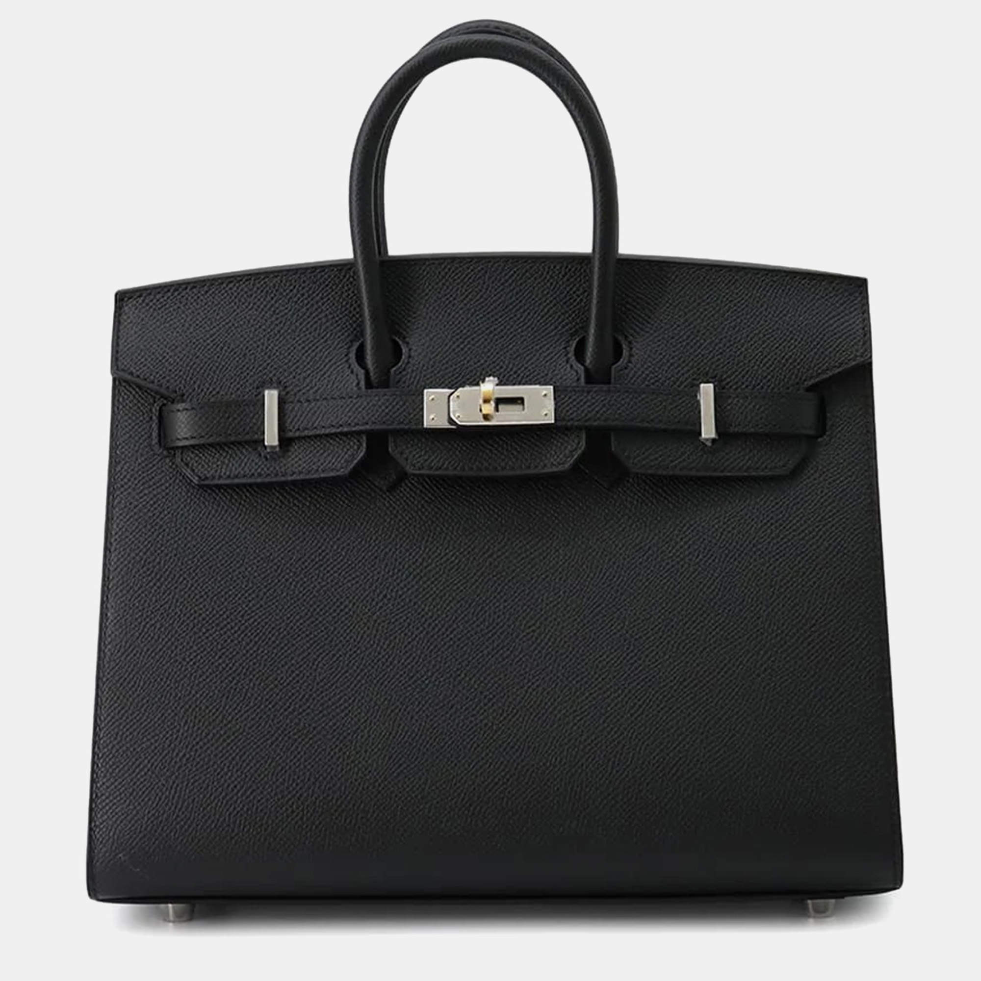 Hermes Black Epsom Birkin Sellier Size 25