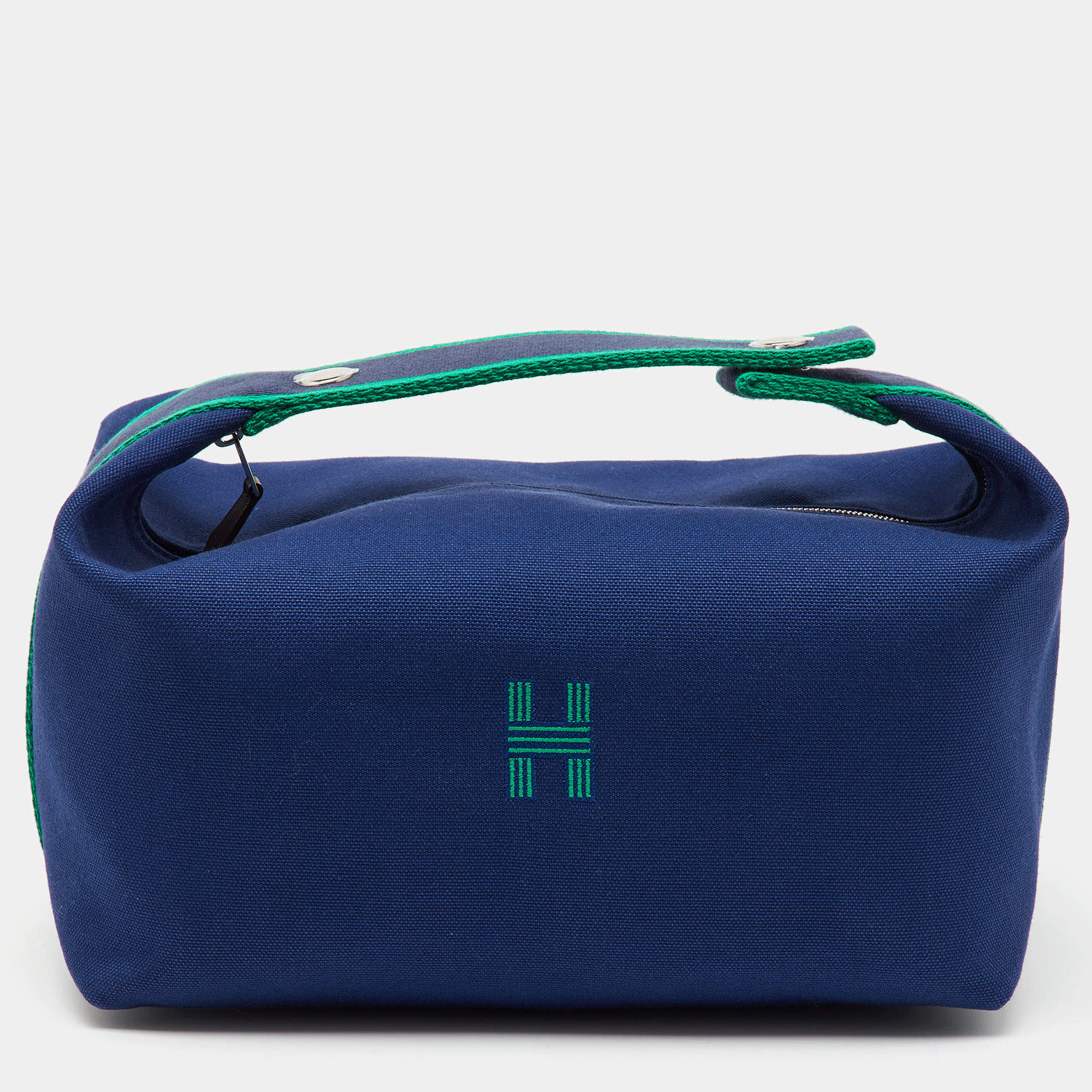 Hermès Marine Toile Large Bride-A-Brac Pouch
