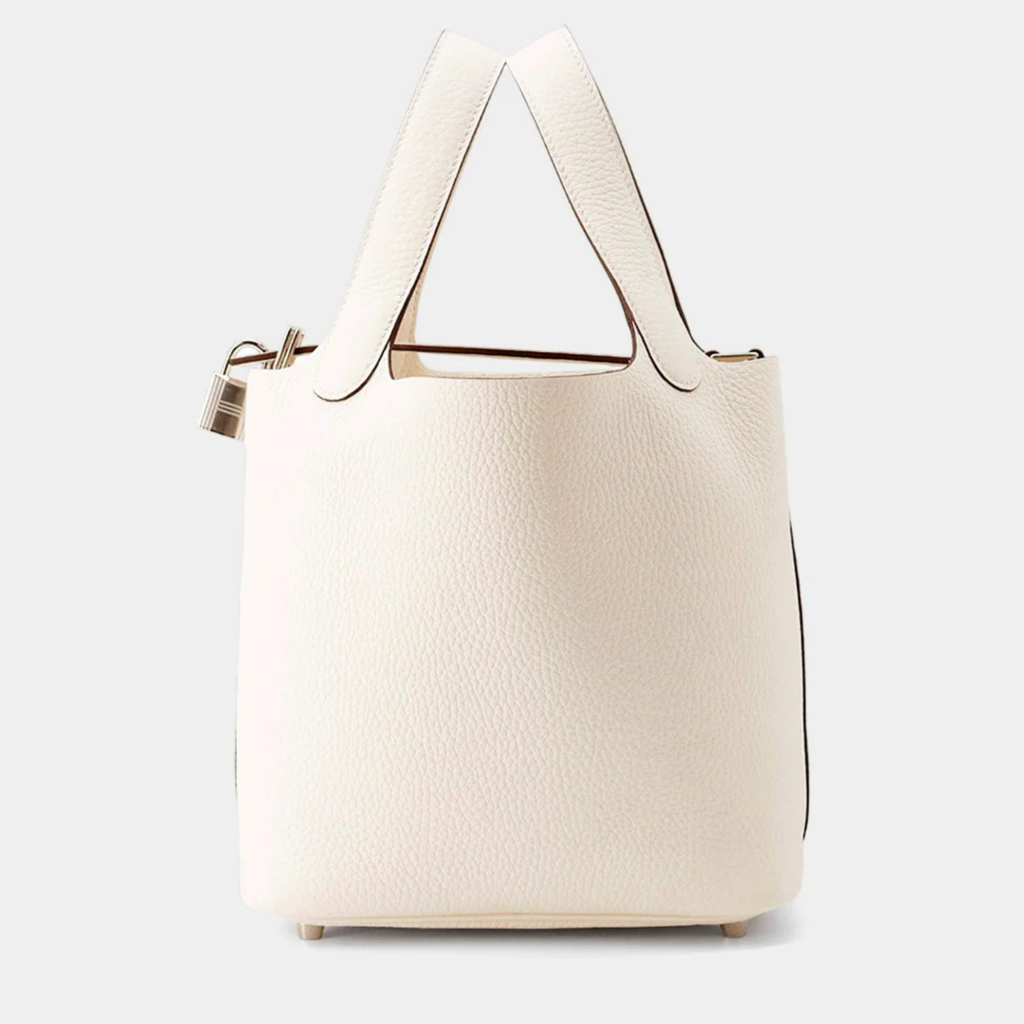 Hermes Picotin Lock 18 Nata Taurillon Clemence Leather Shoulder Bag