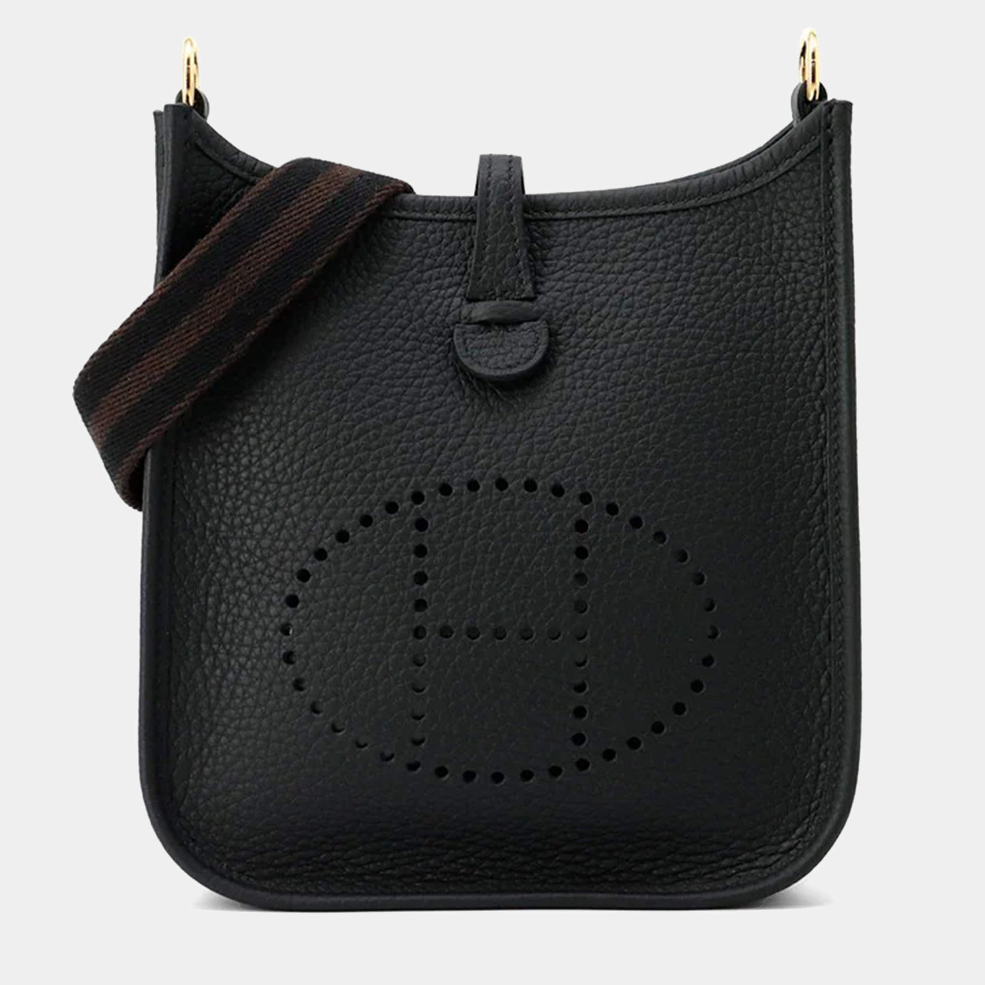 Hermes Evelyne Amazon Long Black/Ebene Taurillon Clemence Size Tpm