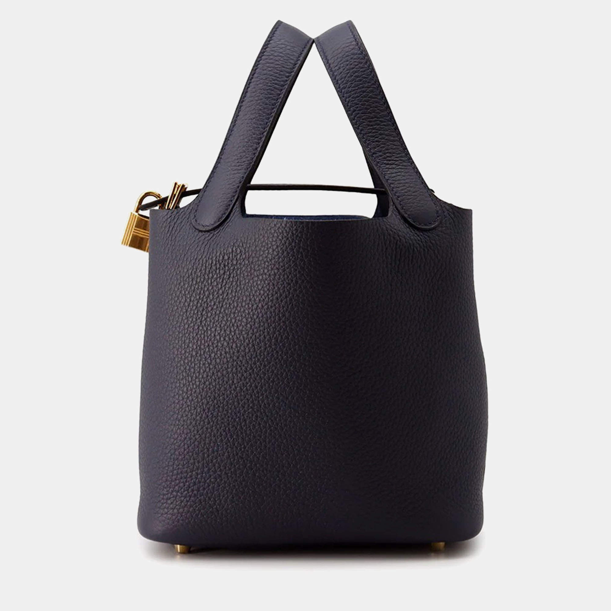 Hermes Picotin Lock Blue Nuit Taurillon Clemence Size Pm