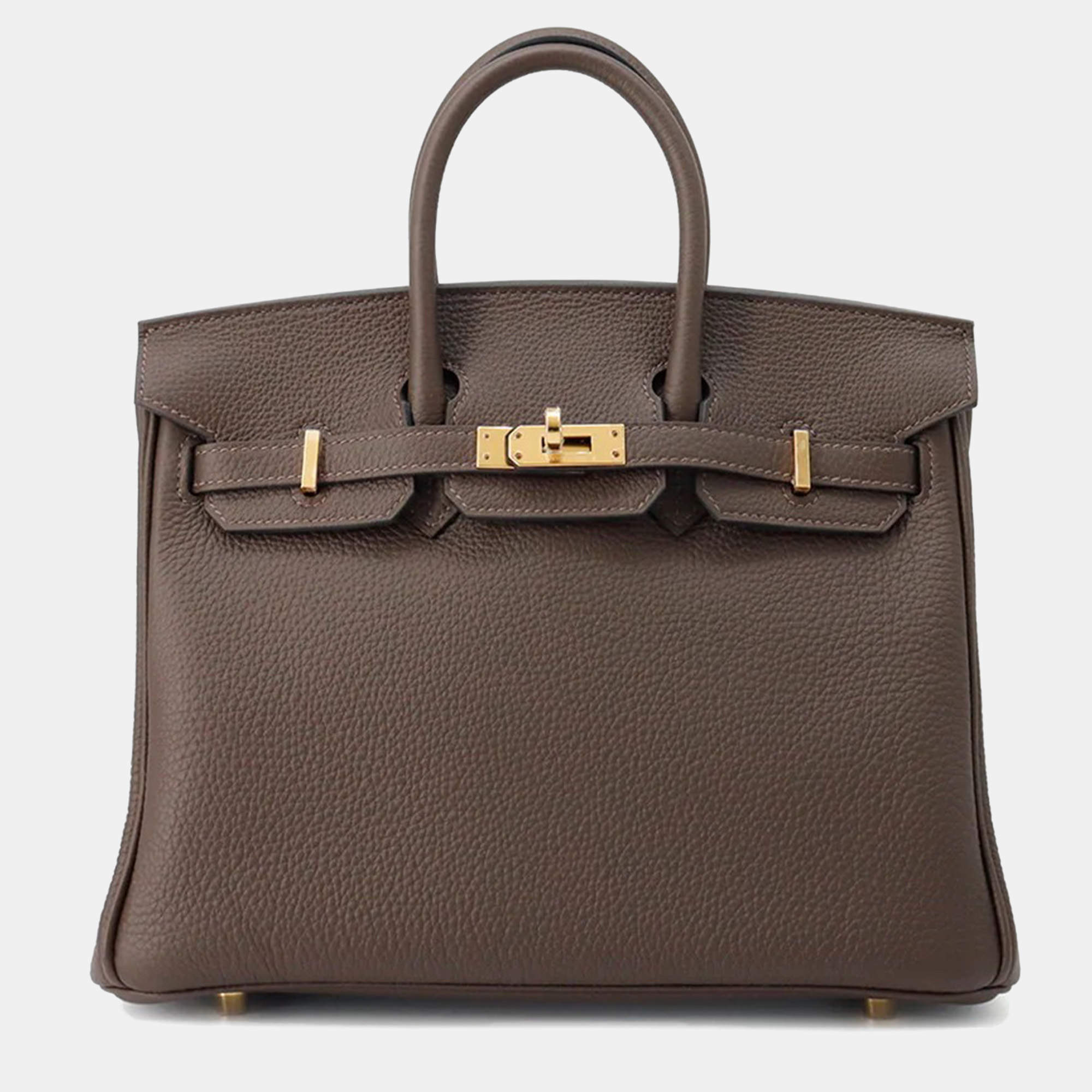 Pre Owned Hermes Birkin 25 Ecorce Togo Leather Tote Bag