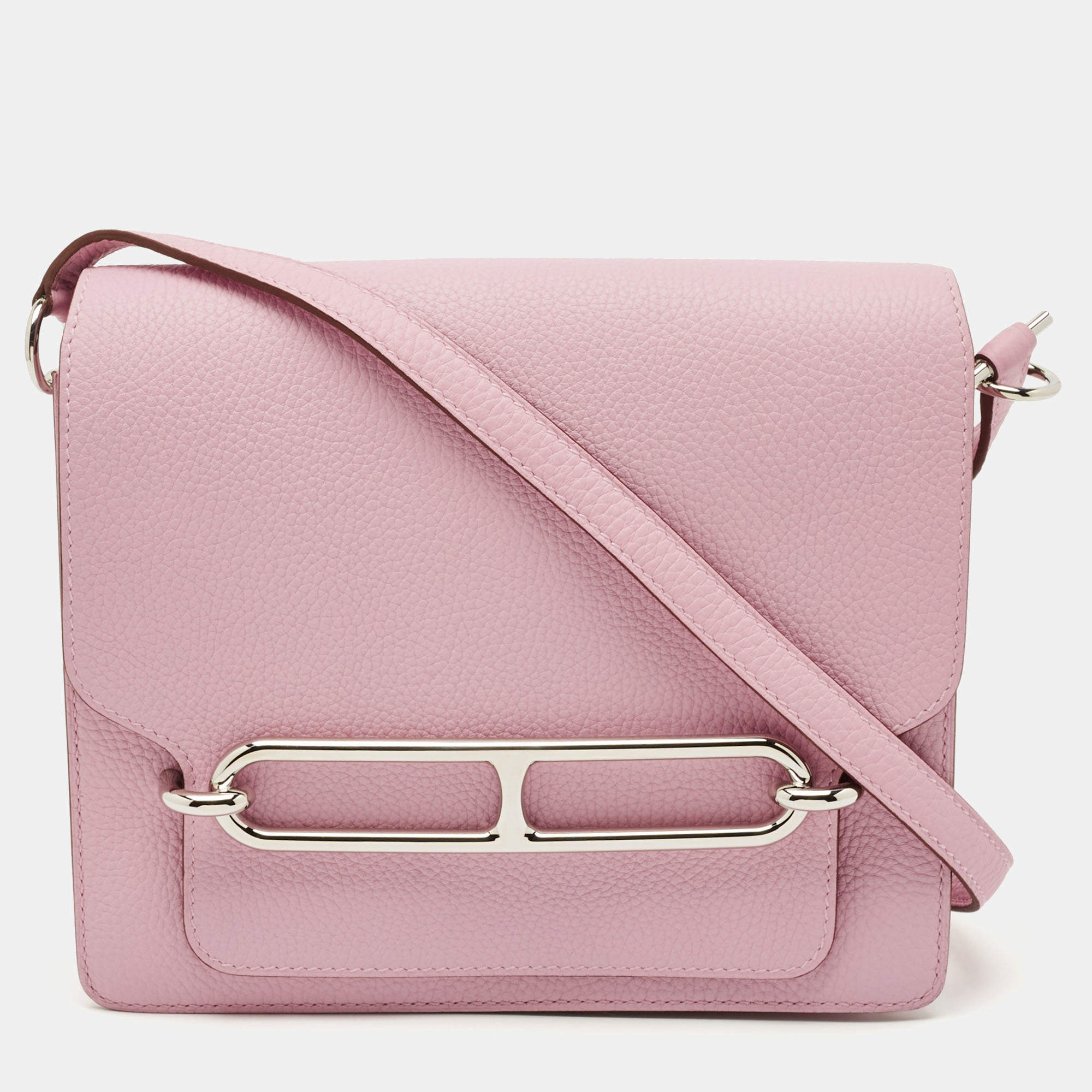 Pre Owned Hermès Mauve Sylvestre Clemence Leather Roulis 23 Bag