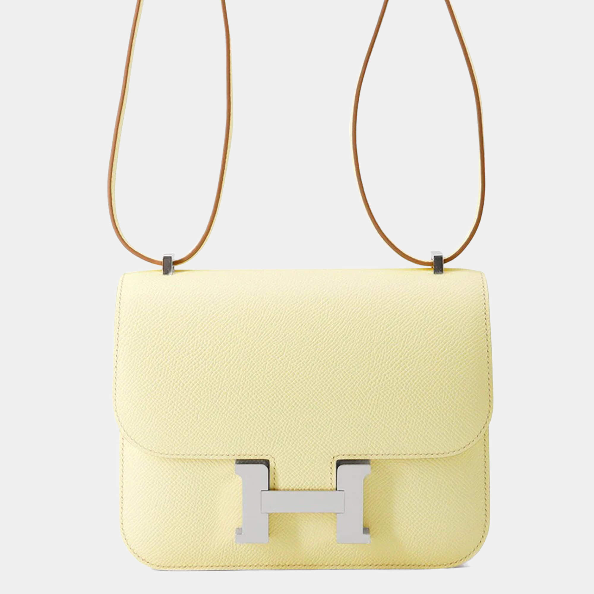 Pre Owned Hermes Constance Mini Jaune Milton Epsom Leather Shoulder Bag