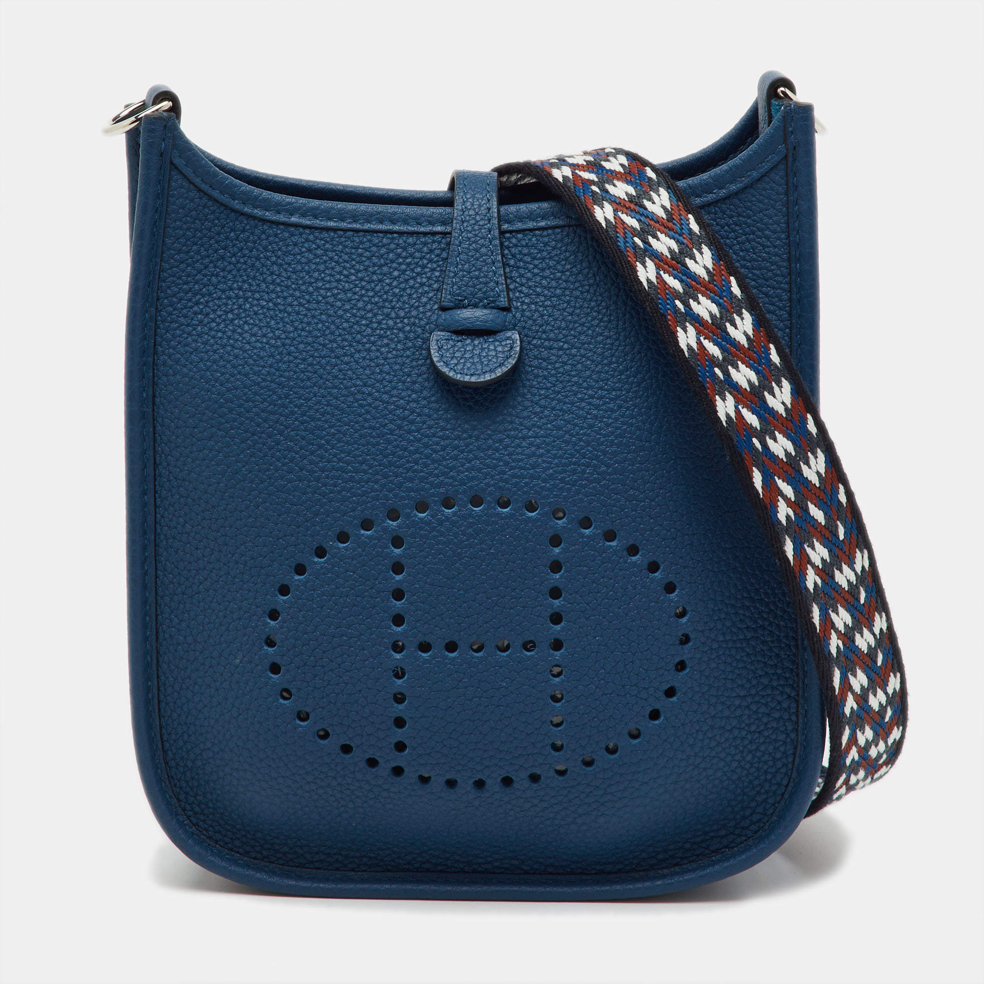 Pre Owned Hermes Deep Blue Taurillon Clemence Leather Evelyne Amazone TPM Bag