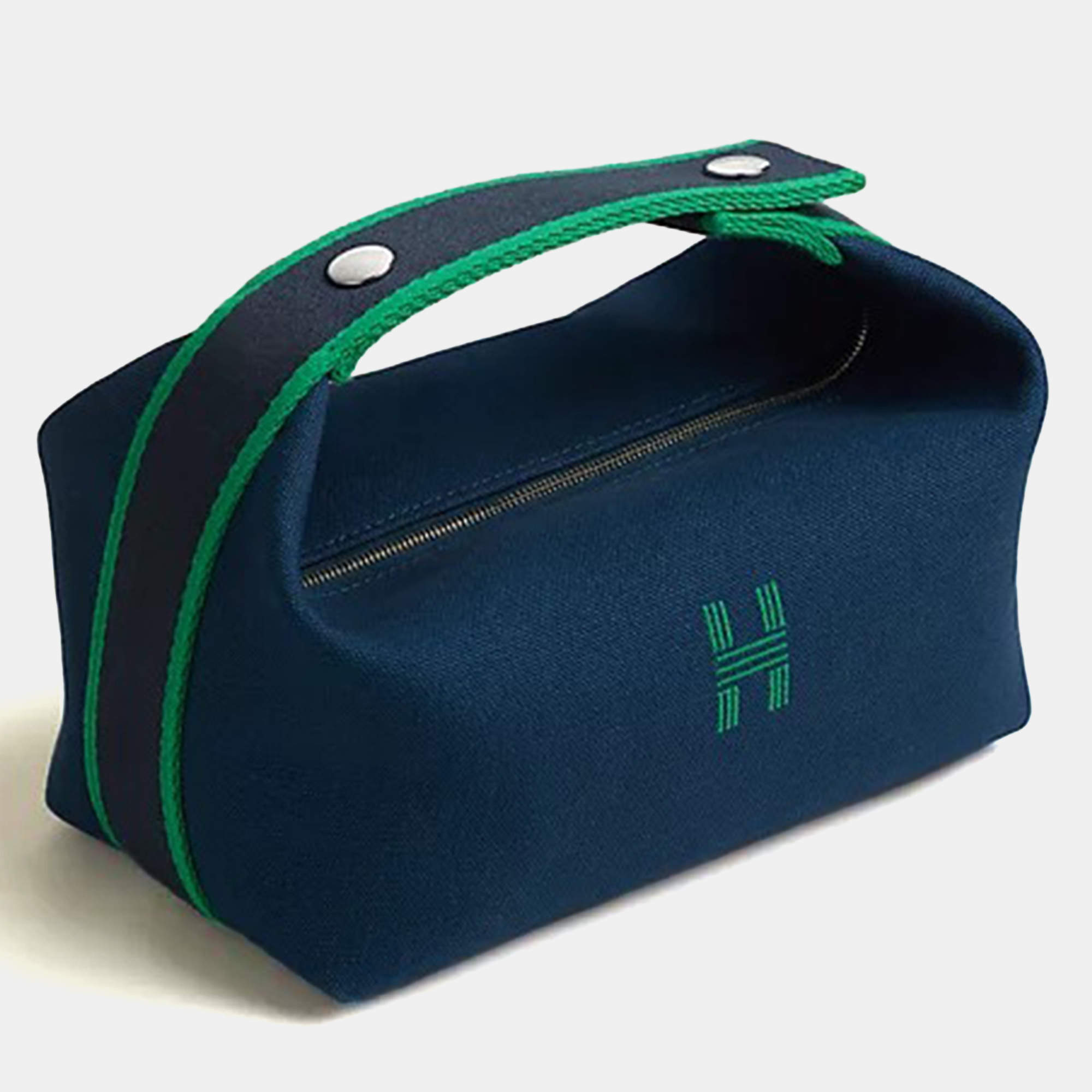 Pre Owned Hermes Bride-a-Brac case small Marine Canvas handbag