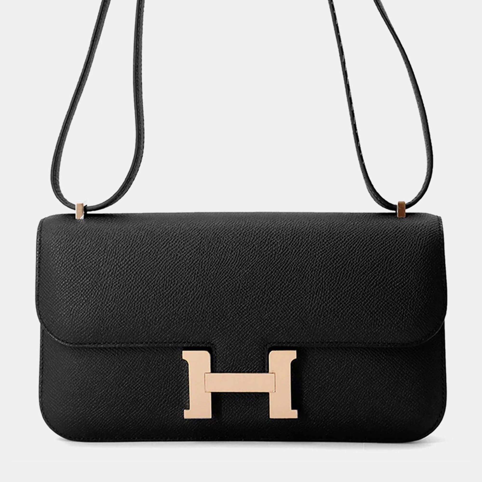 Pre Owned Hermes Constance Elan Black Epsom Bag
