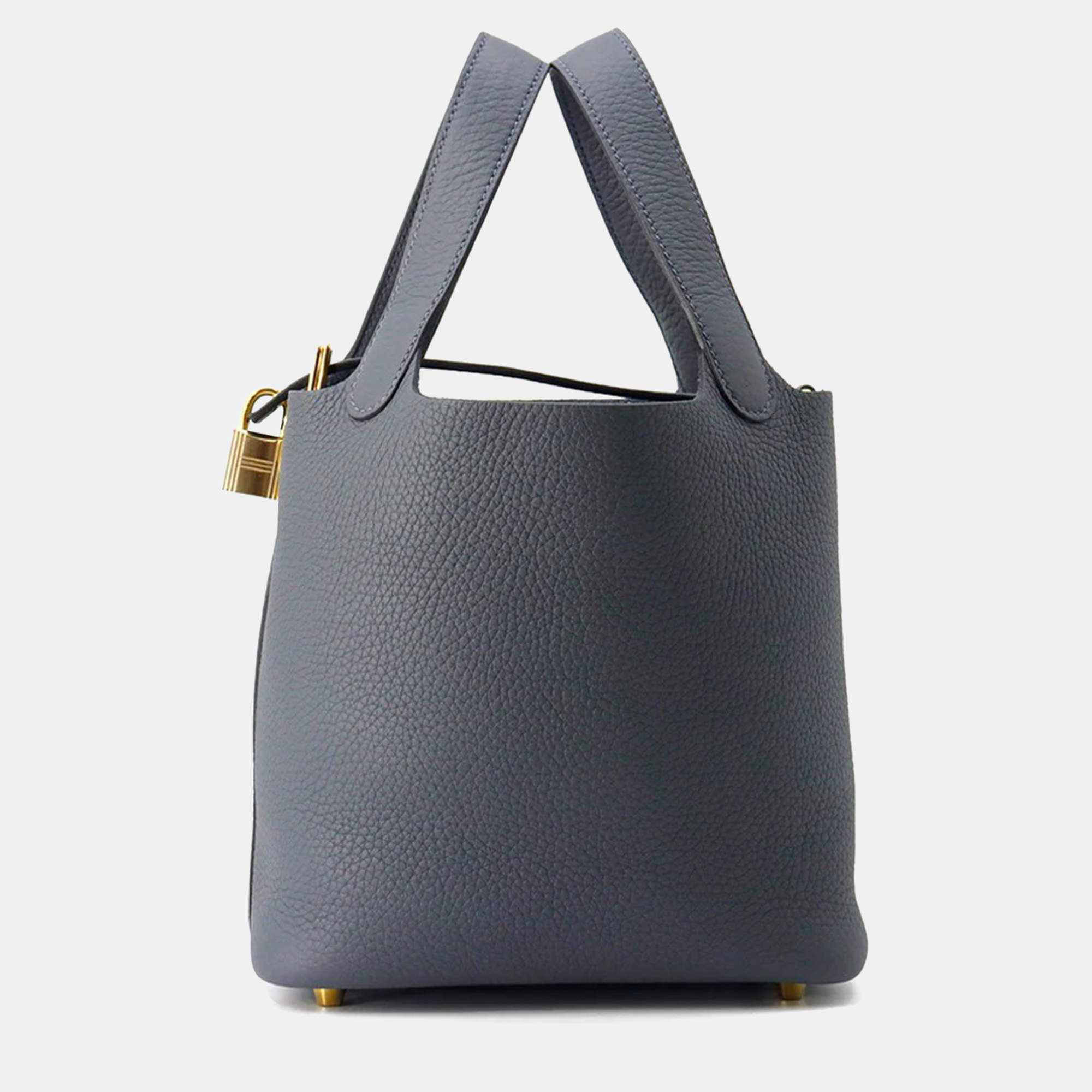 Pre Owned Hermes Picotin Lock 18 Grimist Taurillon Clemence Bag 