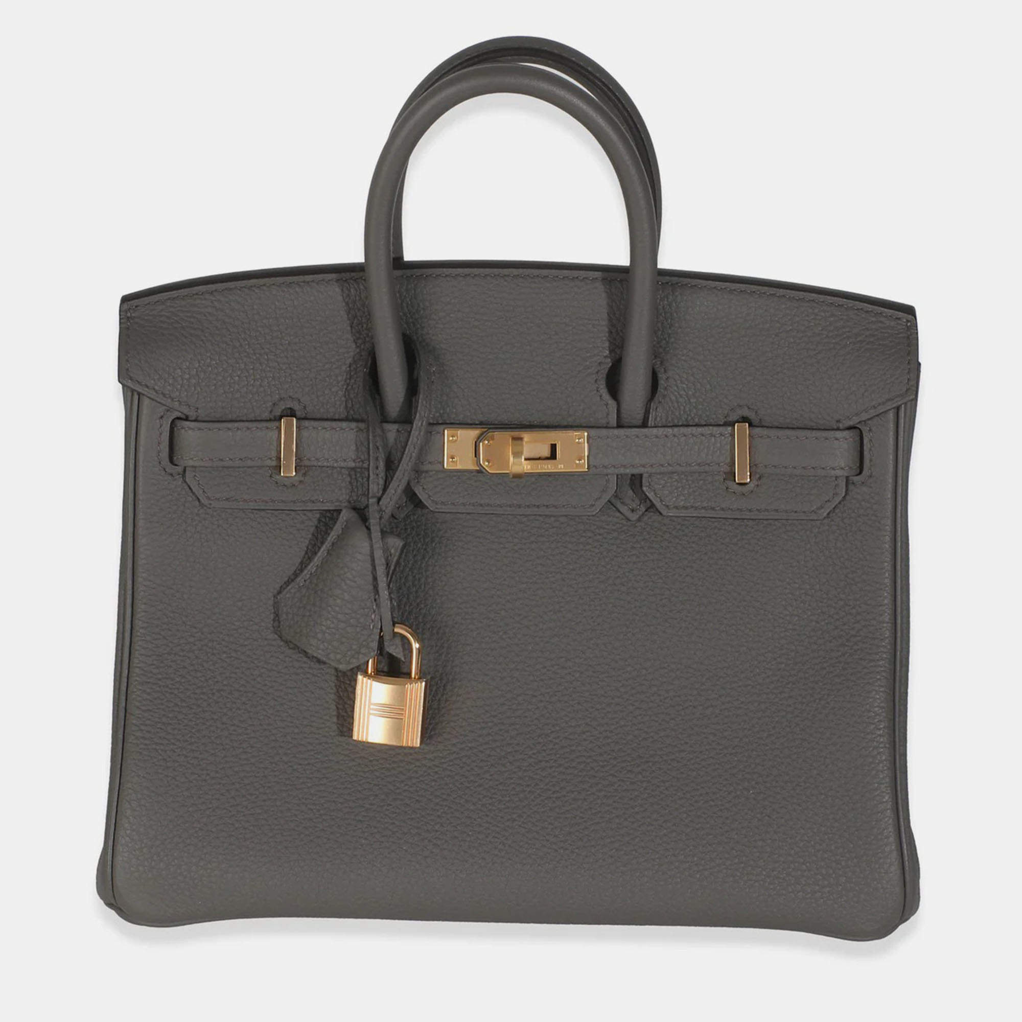 Pre Owned Hermes  Birkin 25  Etain Togo Bag 