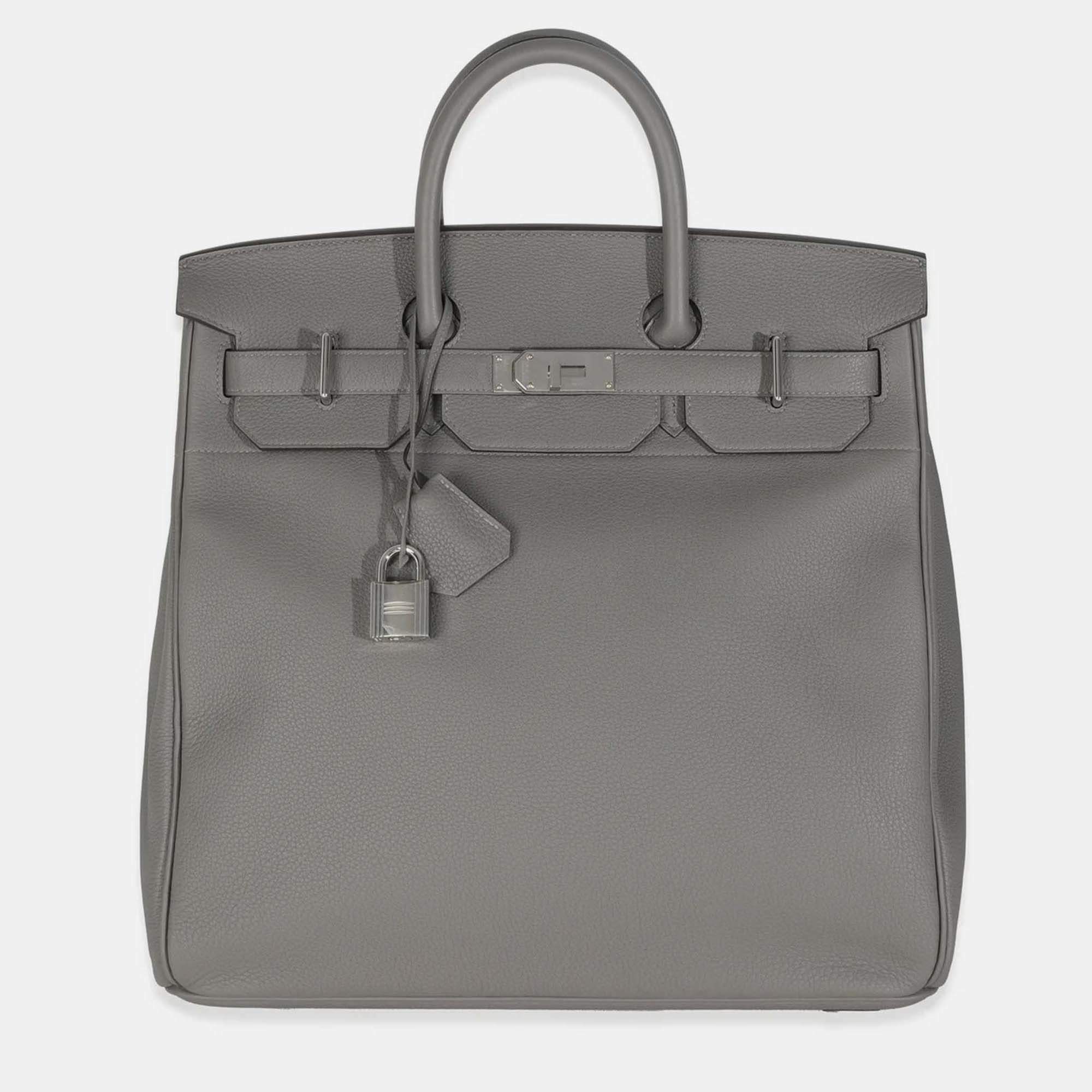 Pre Owned Hermes  Birkin HAC 40 Gris Meyer Togo Bag 