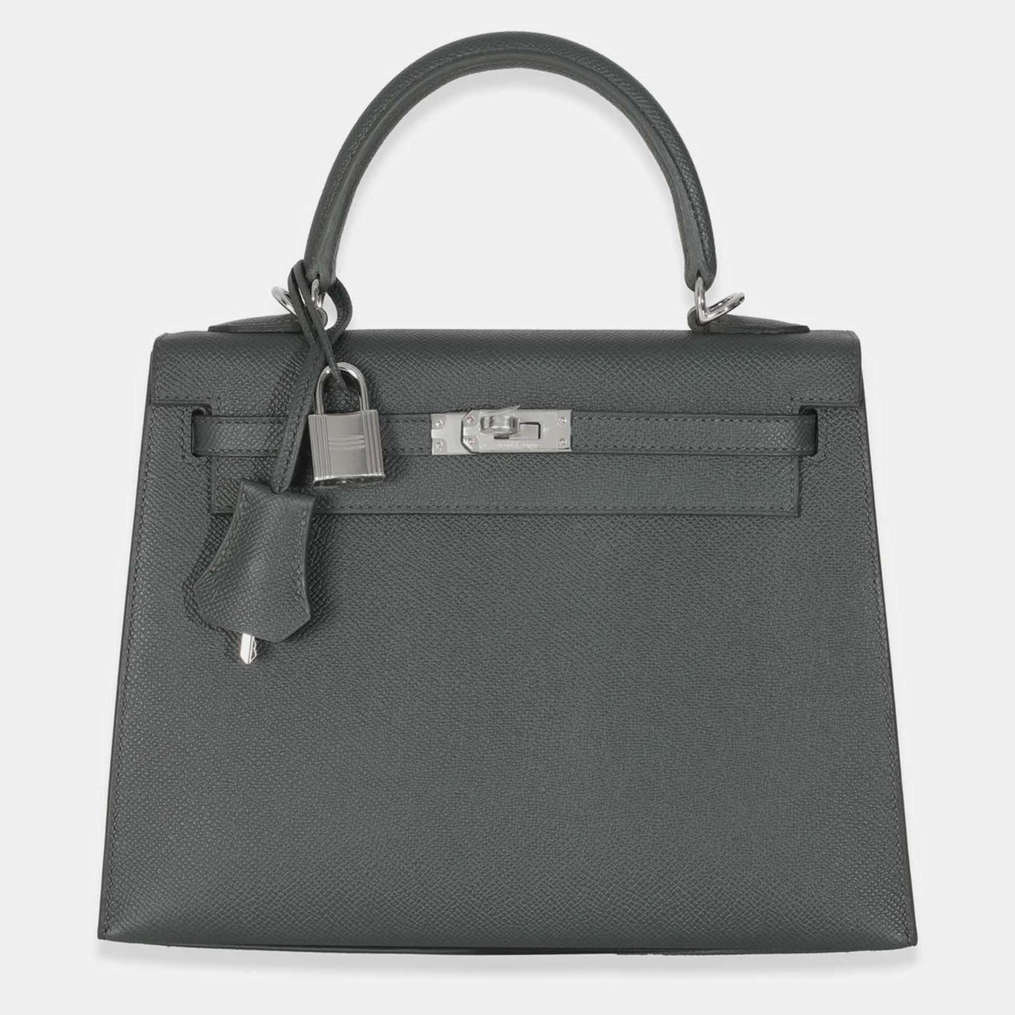 Pre Owned Hermes Vert Mangrove Epsom Sellier Kelly 25 SHW