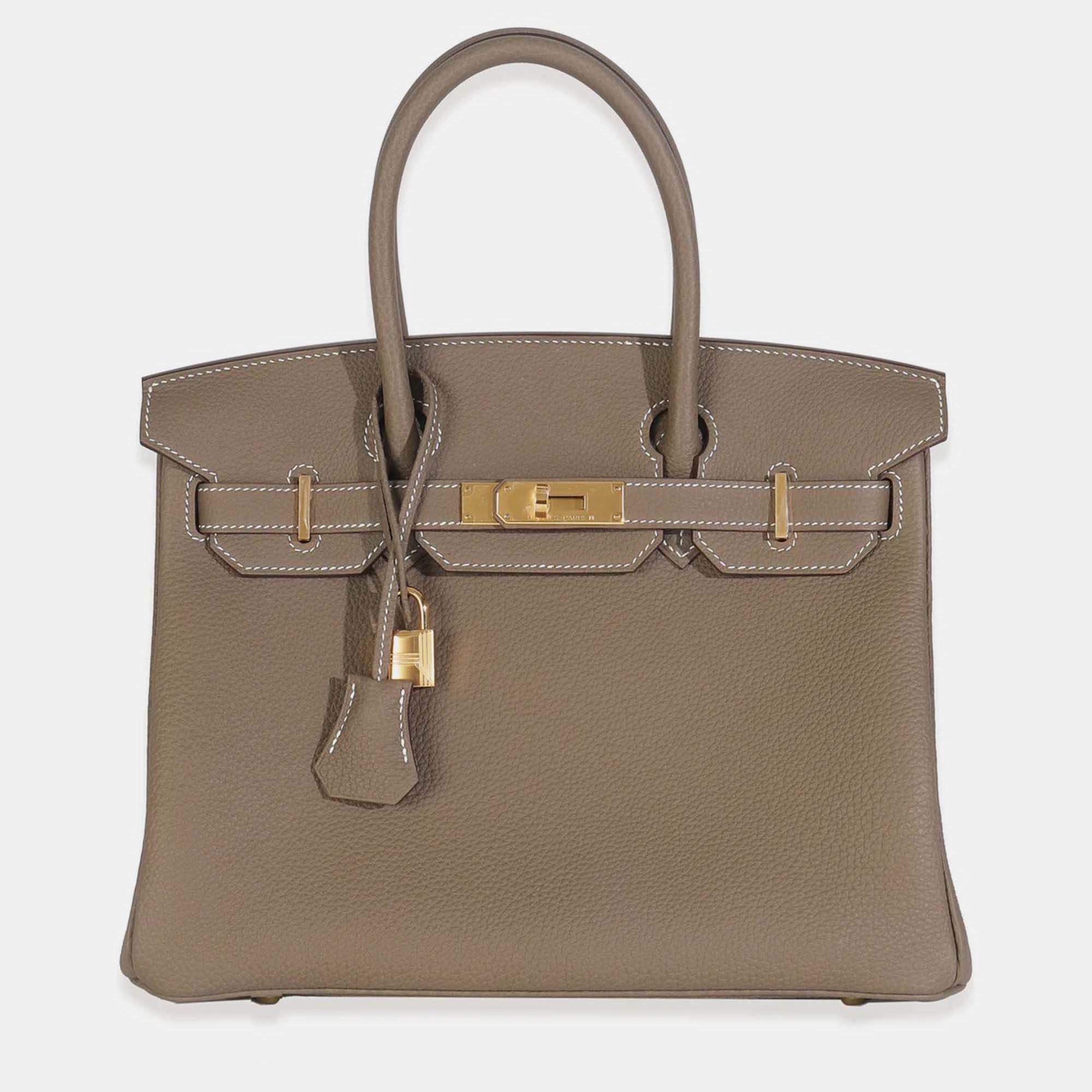 Pre Owned Hermes Etoupe Togo Birkin 30 GHW