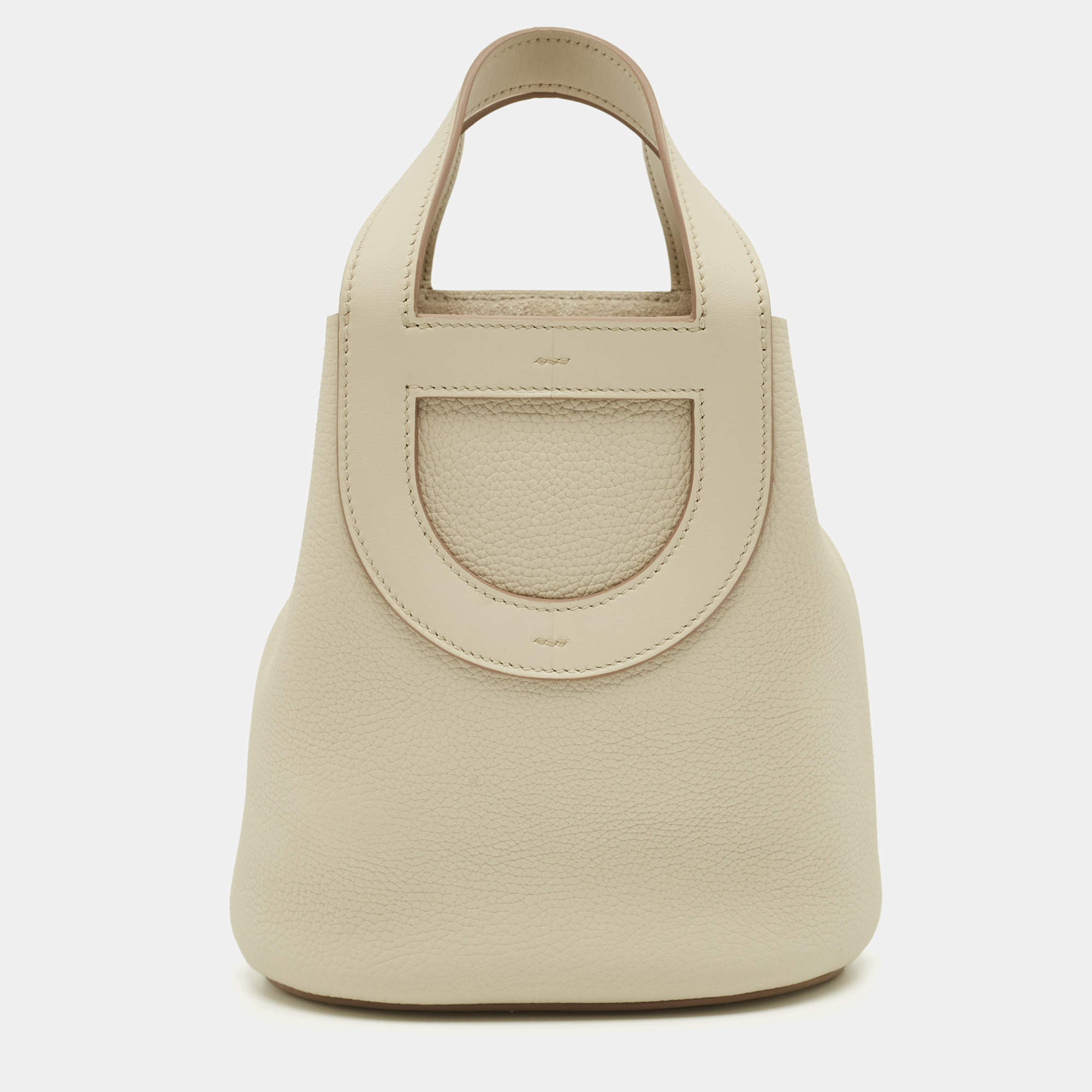 Pre Owned Hermès Beton Taurillon Clemence and Swift Leather In The Loop 18 Bag