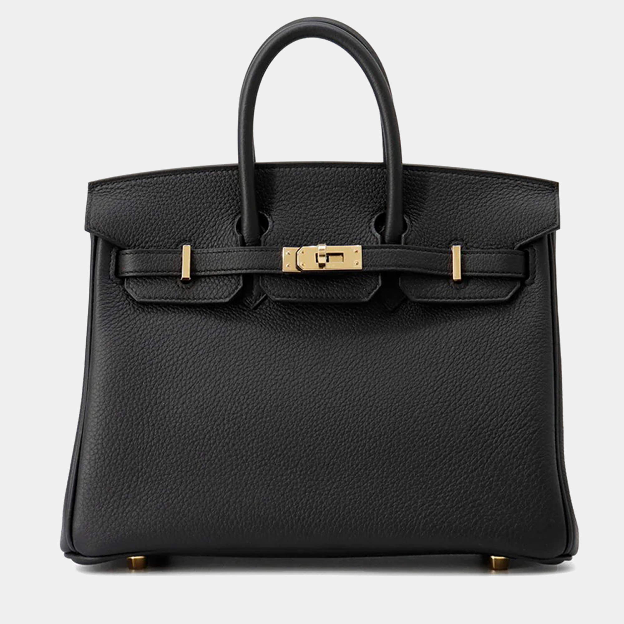 Pre Owned Hermes Birkin Black Togo Leather Tote 25