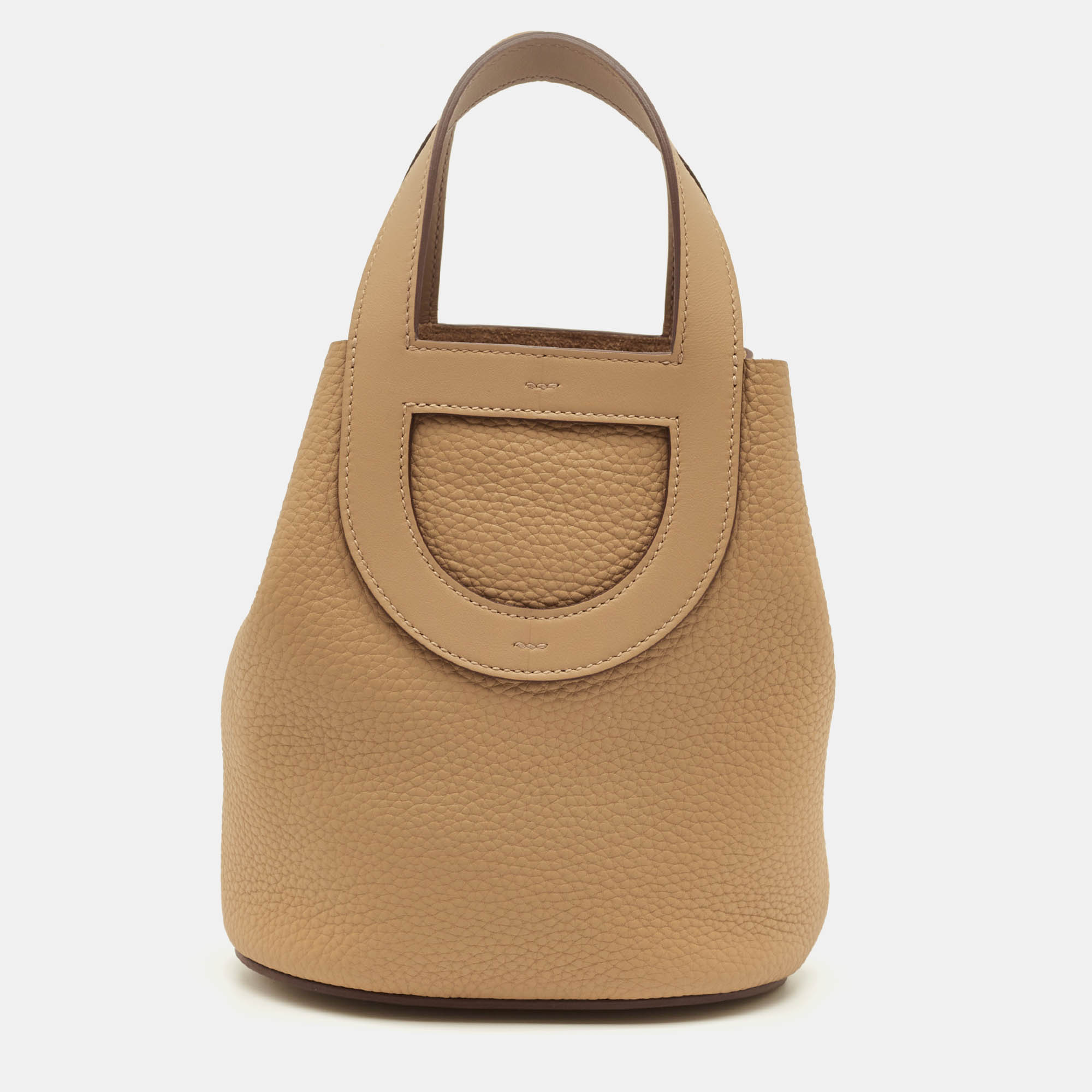 Pre Owned Hermès Biscuit Taurillon Clemence and Swift Leather In The Loop 18 Bag