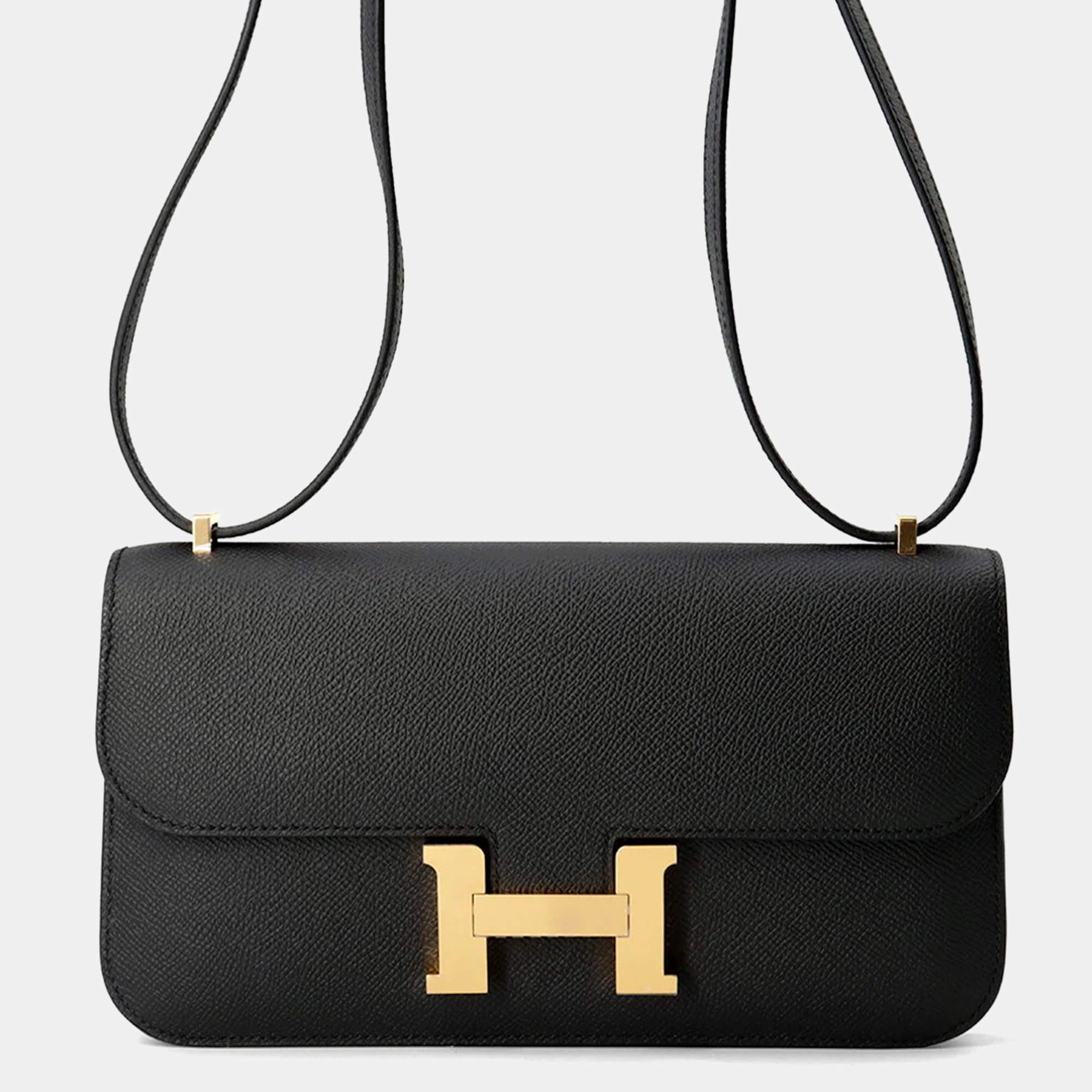 Pre Owned Hermes Constance Elan Miroir Black Epsom