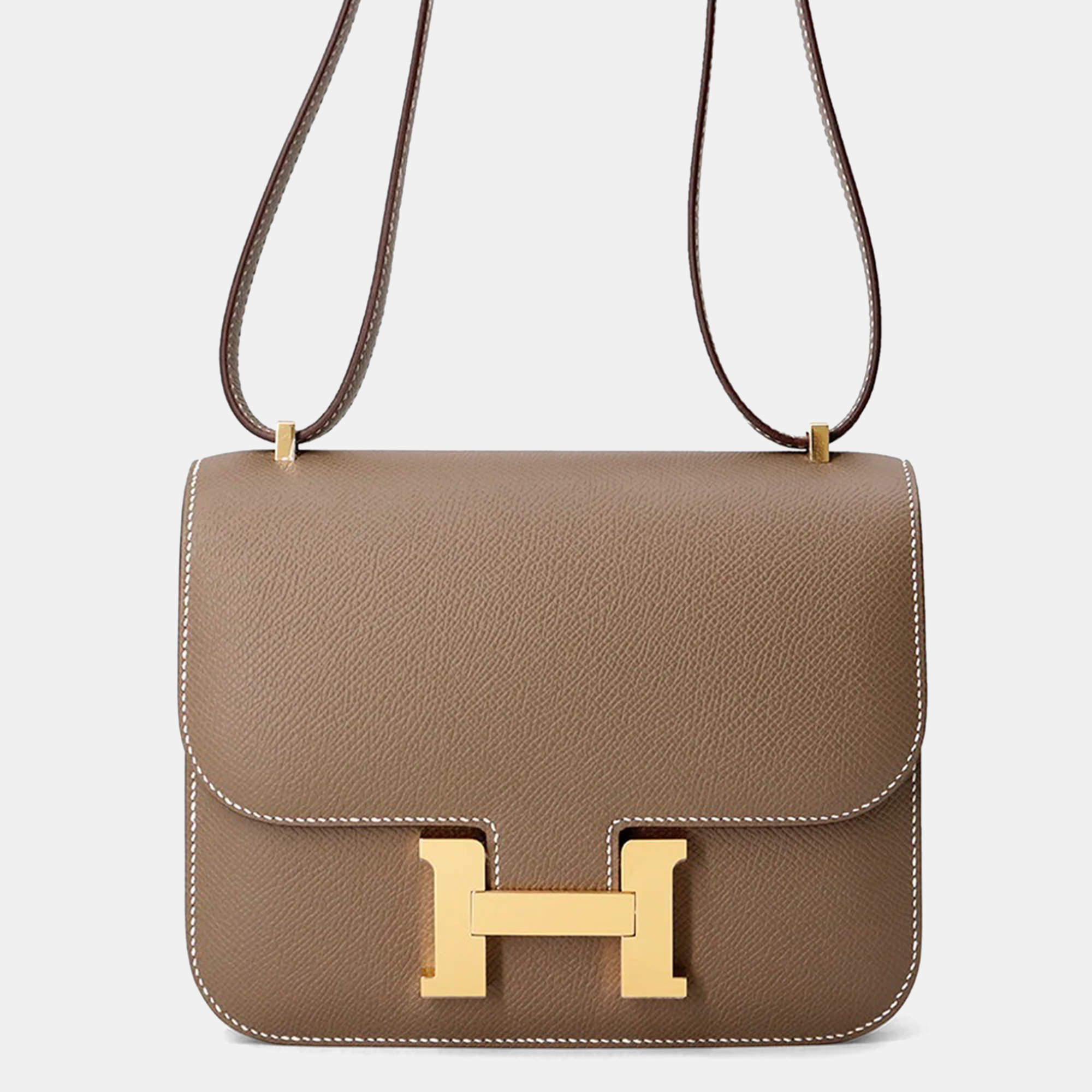 Pre Owned Hermes Constance 3 Size Mini Miroir Etoupe Epsom  Bag
