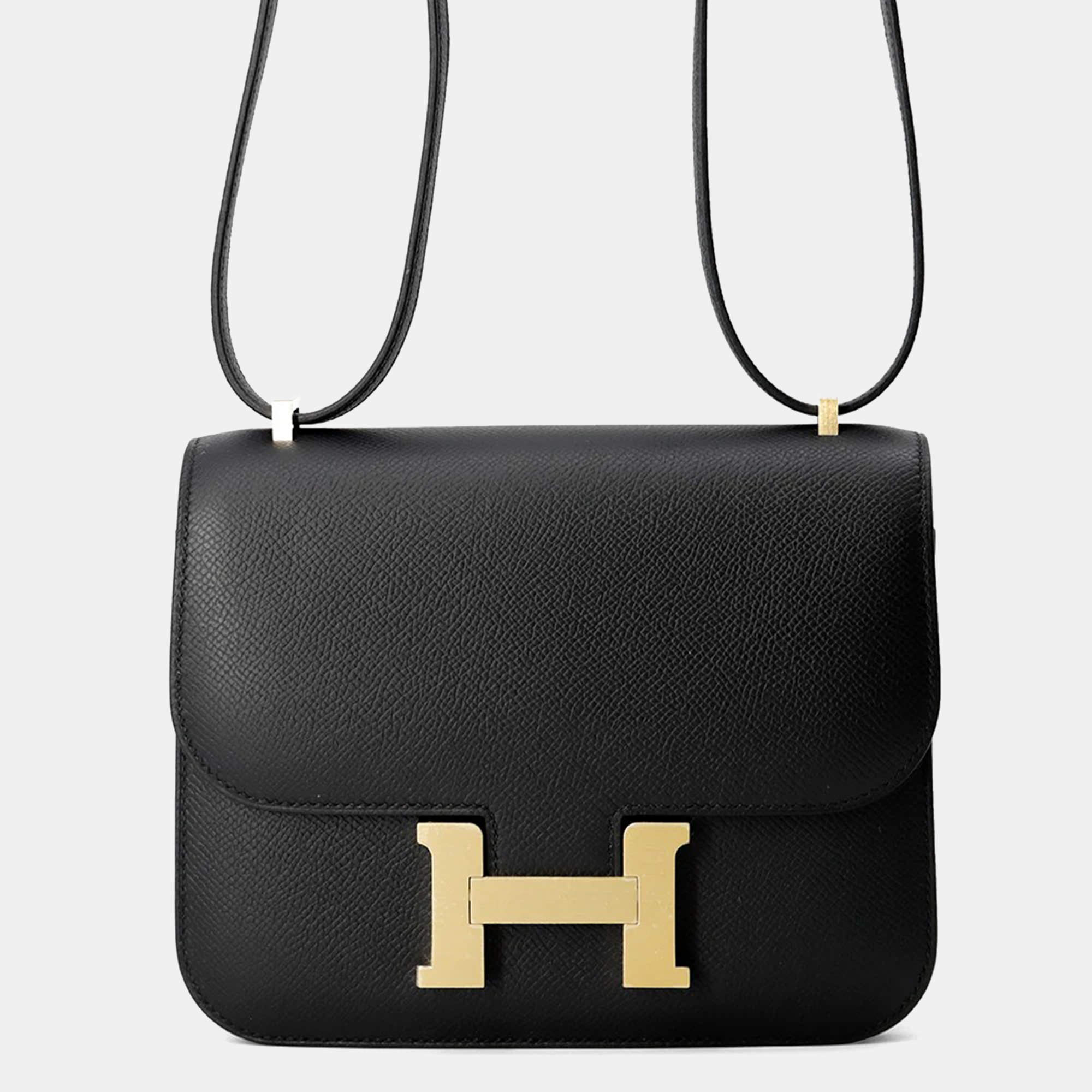 Pre Owned Hermes Constance3 Size Mini Miroir Black Epsom  Bag