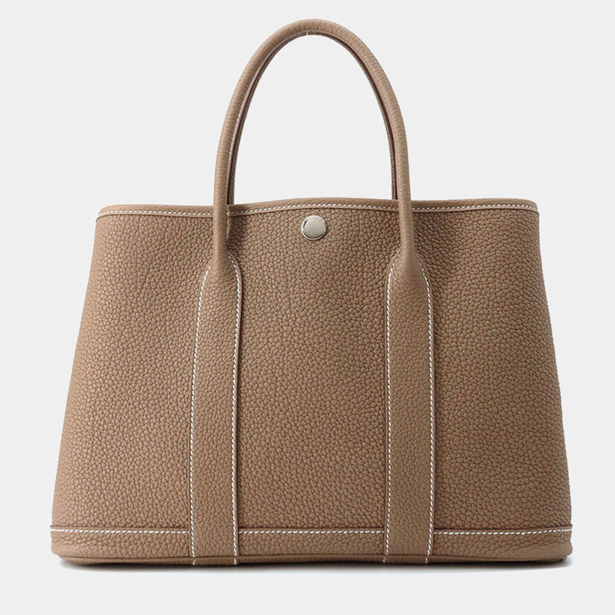 Pre Owned Hermes Garden Party Etoupe Negonda Leather TPM