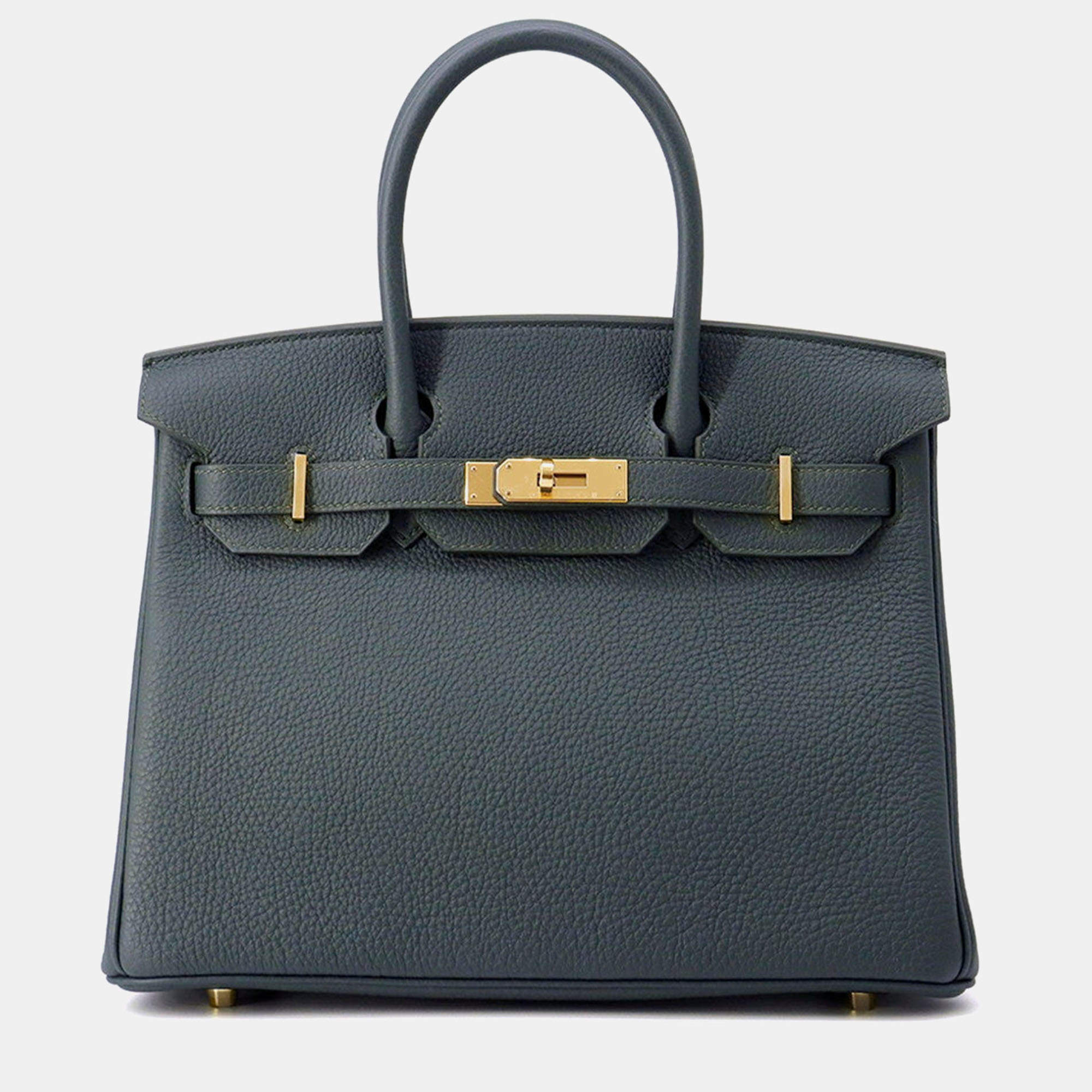 Pre Owned Hermes Birkin Vert Mangrove Togo Leather Size 30