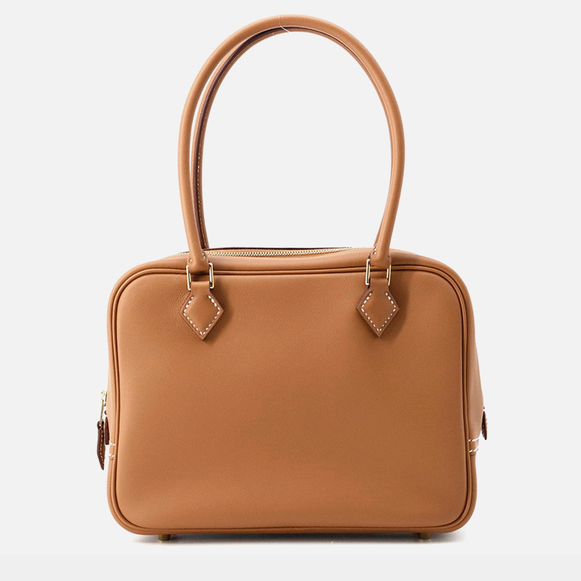 Pre Owned Hermes Plume Gold Swift Leather Size Mini