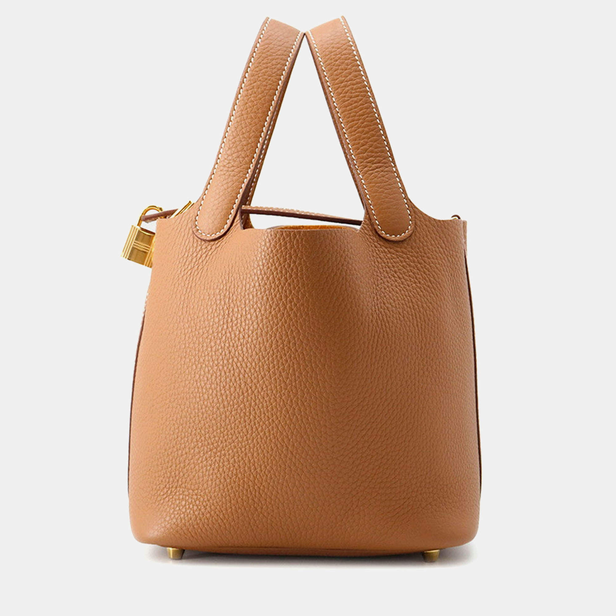 Pre Owned Hermes Picotin Lock Gold Taurillon Clemence PM