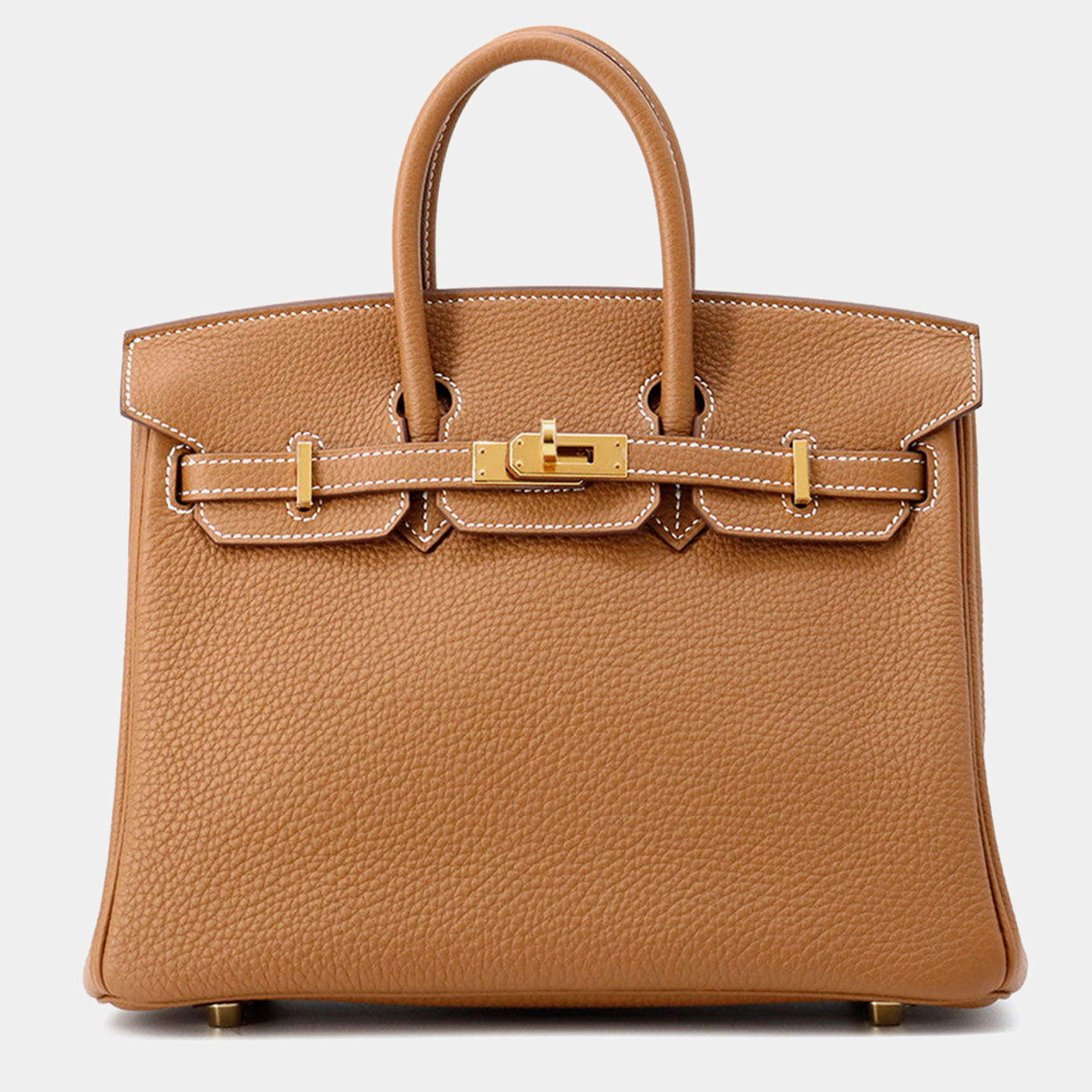 Pre Owned Hermes Birkin Gold Togo Leather Size 25