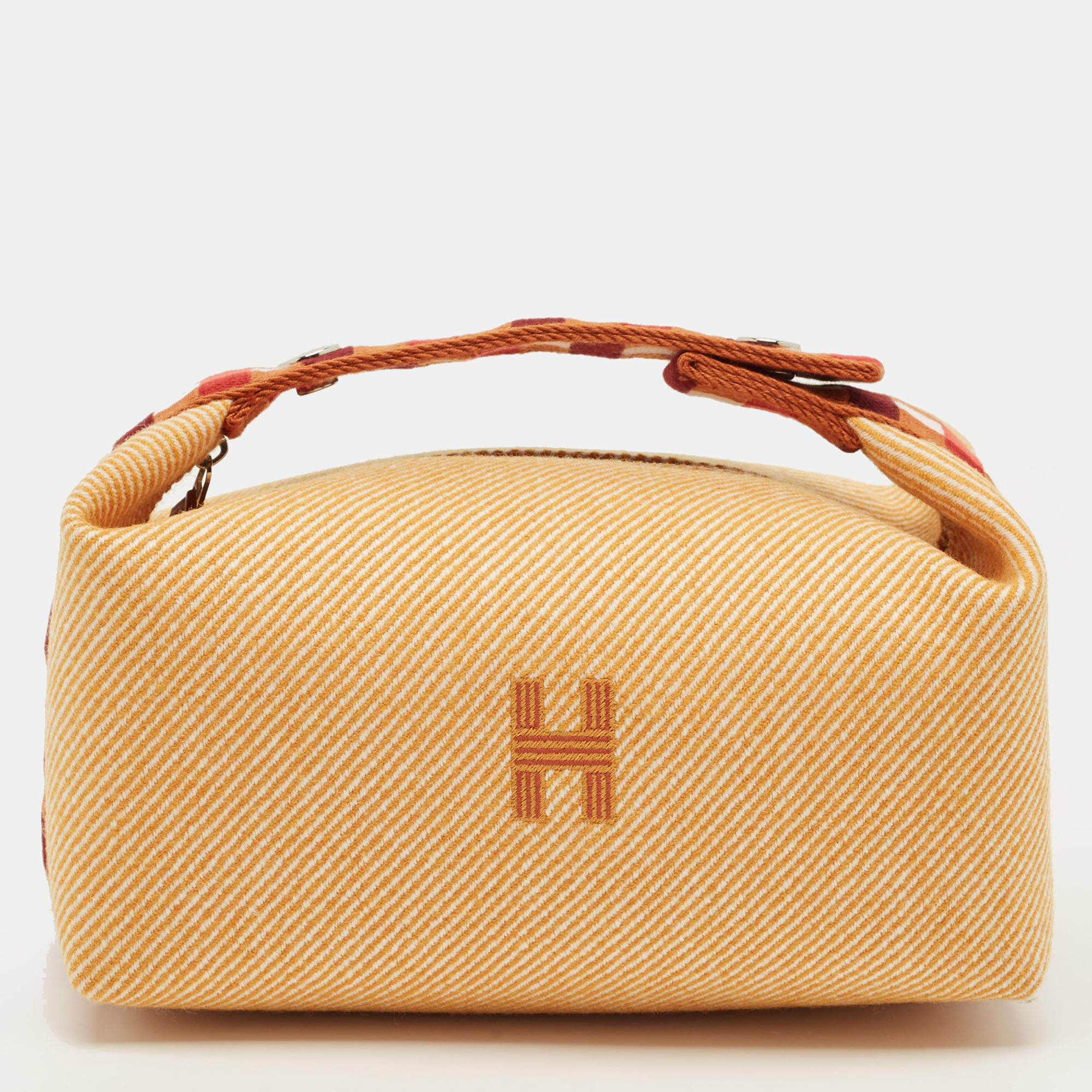 مملوكة مسبقًا هيرمس برايد-أ-براق كار صغير فوف قماش حقيبة