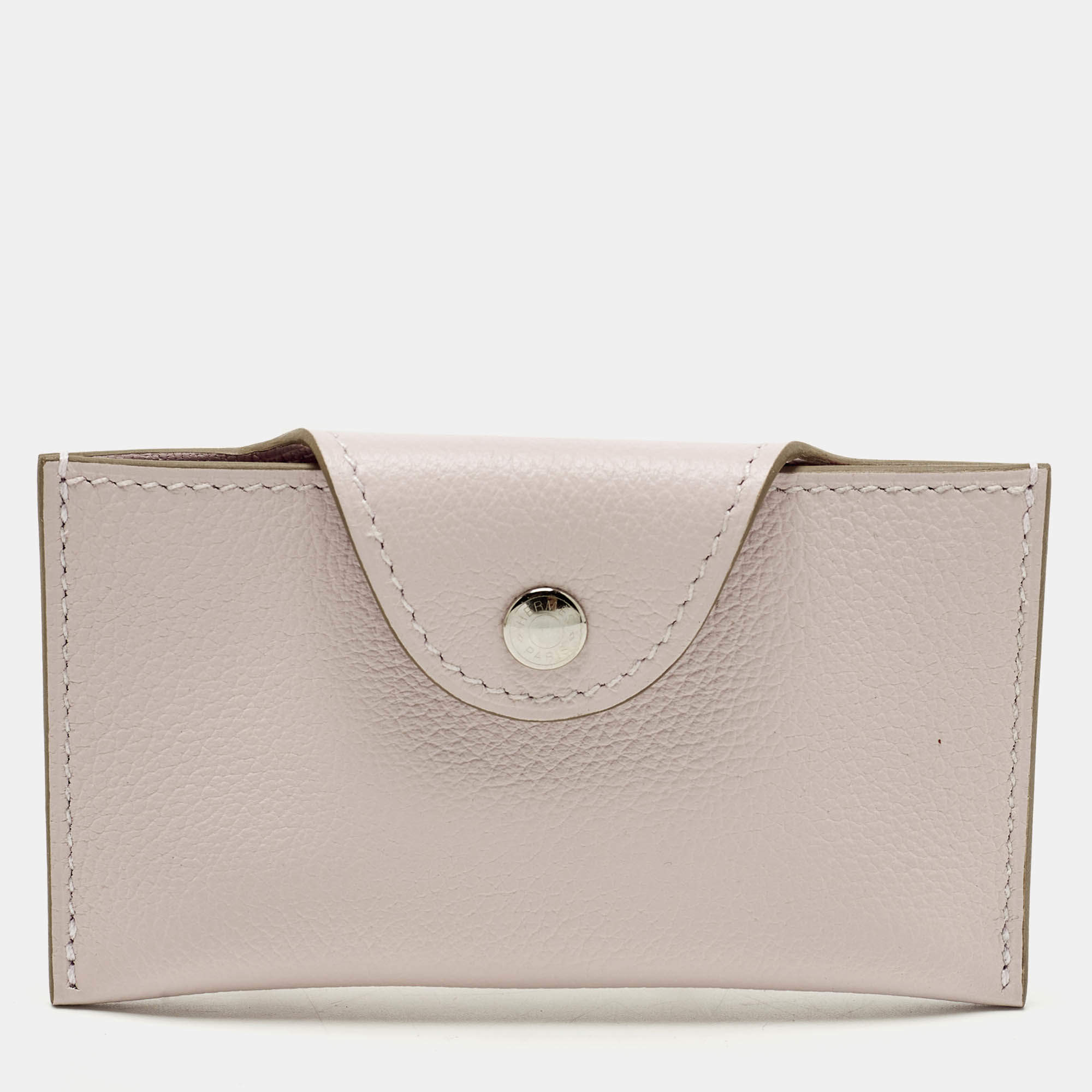 مملوكة مسبقًا Hermes Iliade Mauve Pâle Evercolor Leather Card Holder