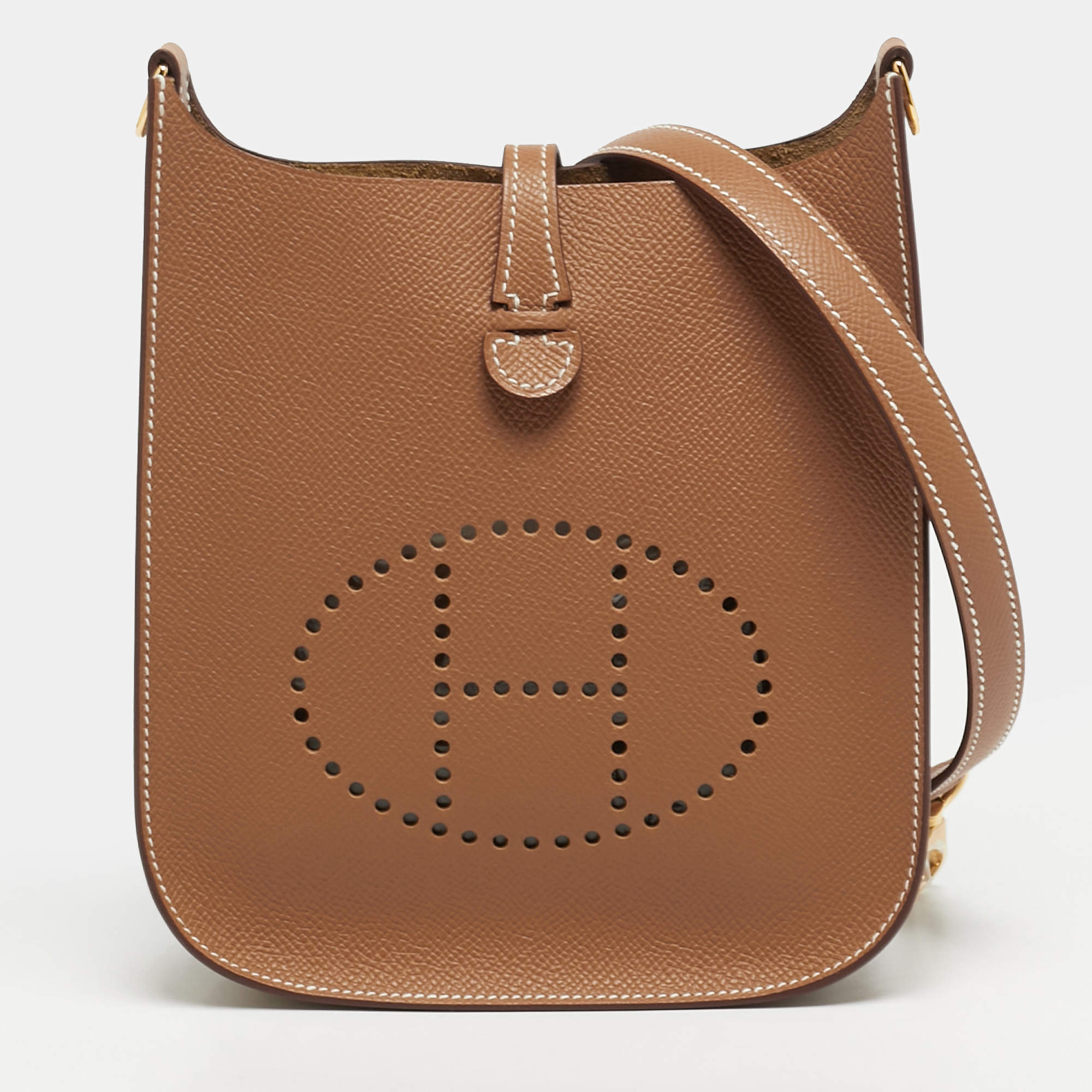 مملوكة مسبقًا حقيبة هيرمس إيفلين TPM  جلد تشوكيليت كليمنس