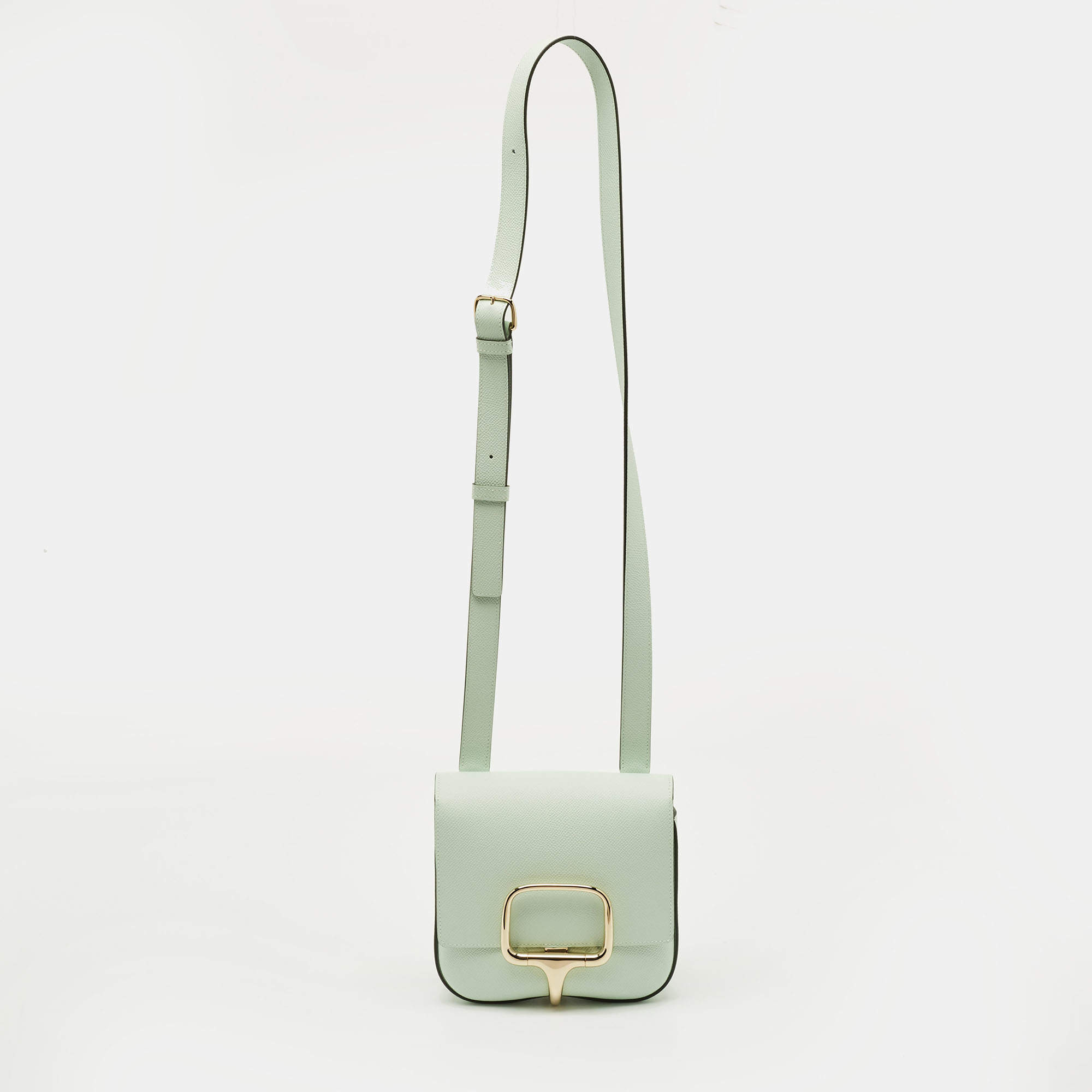 مملوكة مسبقًا Hermes Della Cavalleria Mini Vert Peppermint Epsom Leather Crossbody Bag