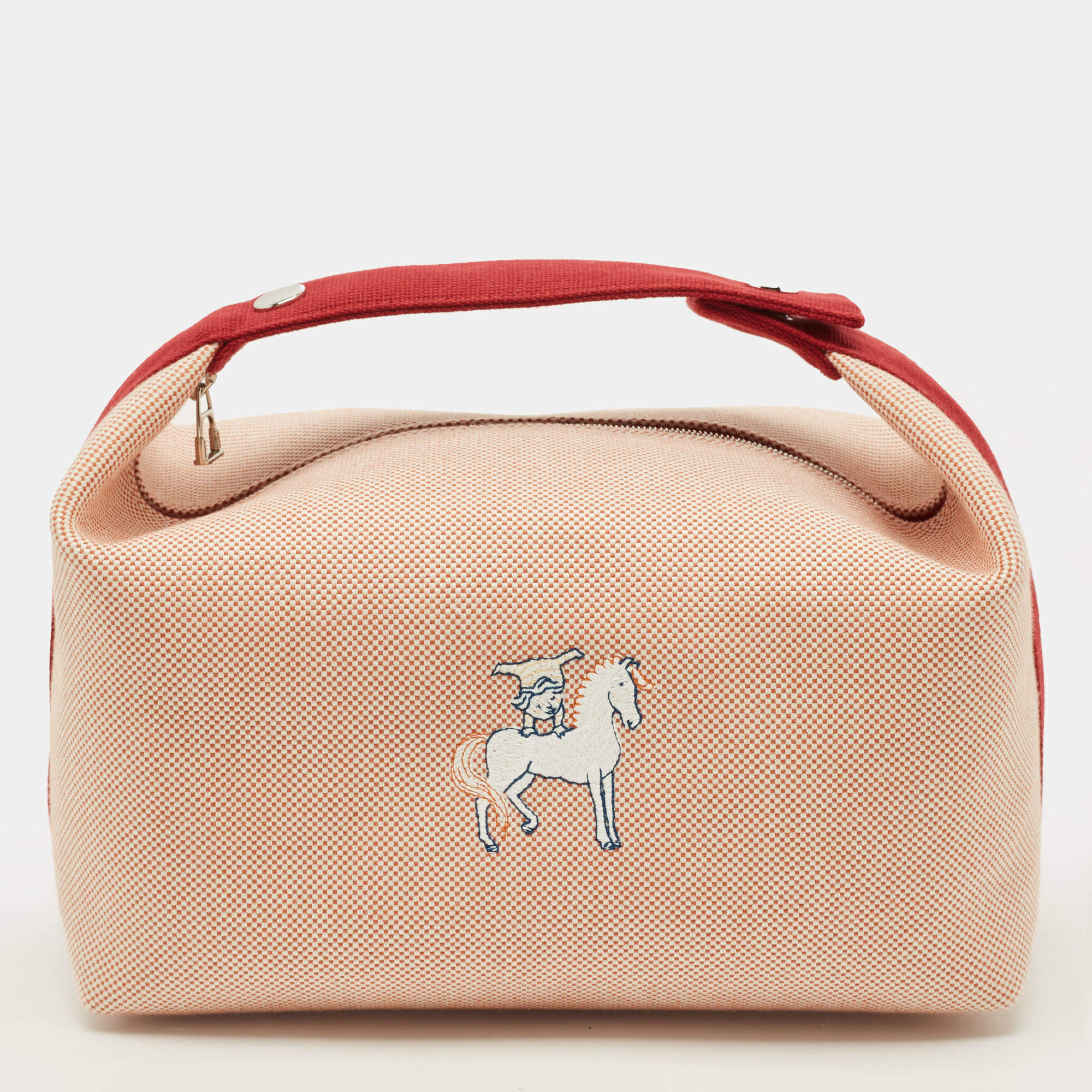 مملوكة مسبقًا Hermès Bride-a-Brac Cabriole Large Terracotta H Canvas Pouch
