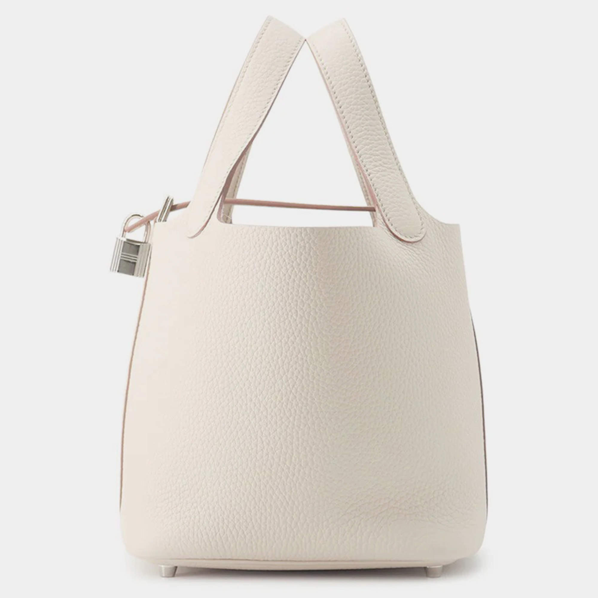 Pre Owned Hermes Picotin Lock Beton Taurillon Clemence Size PM