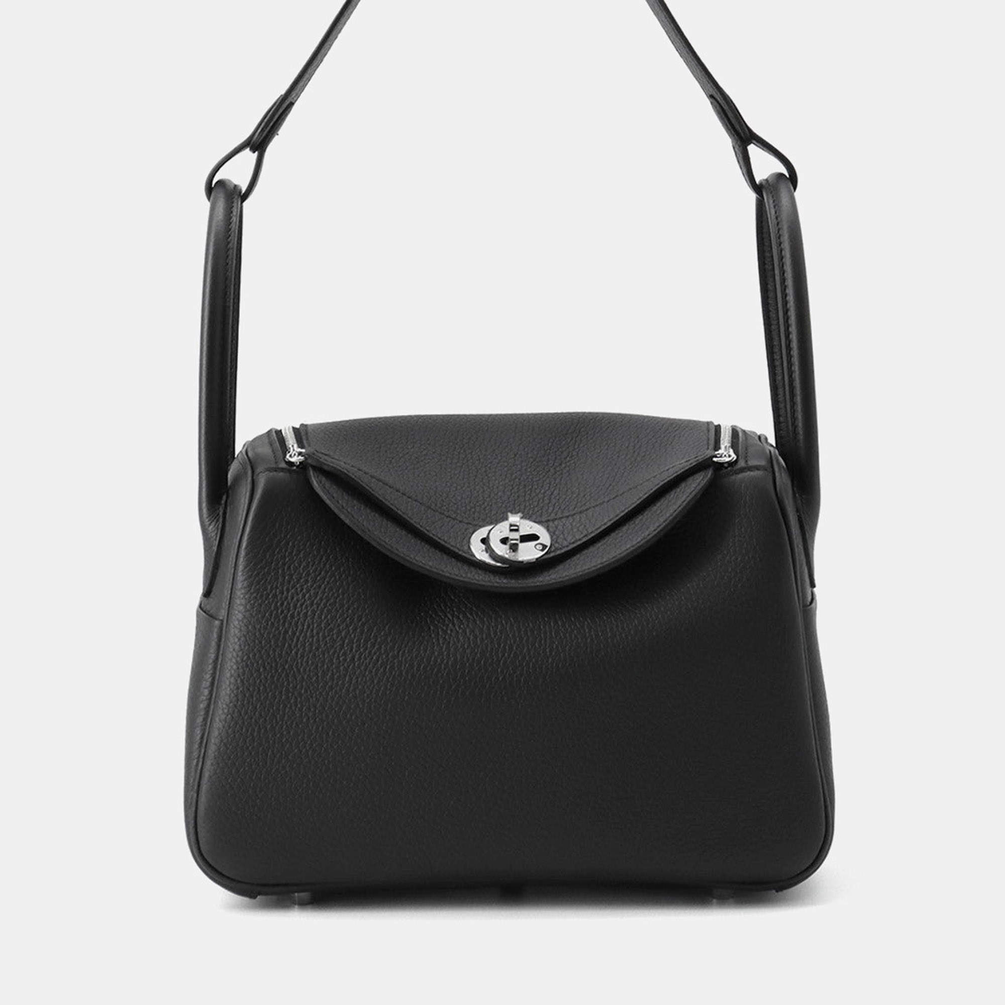 Pre Owned Hermes Lindy Black Taurillon Clemence Size 26